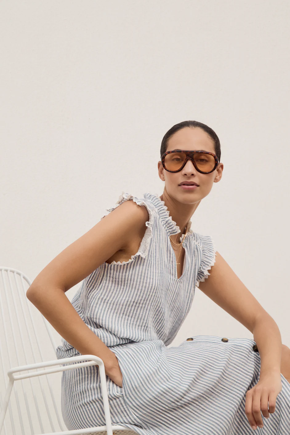 Marlow Top - Blue/Ivory Stripe - Image 6