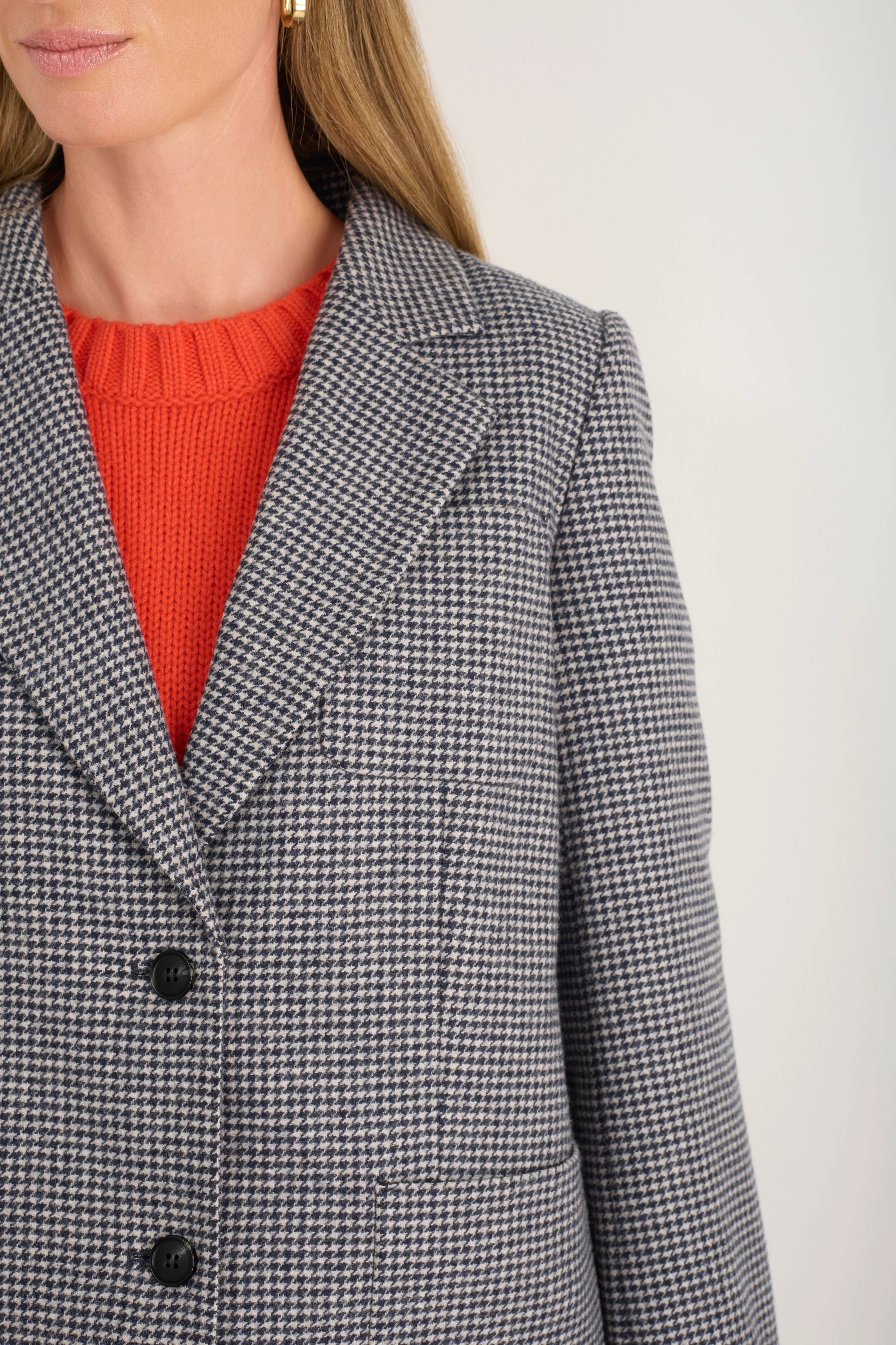 Melanie Dogtooth Blazer - Midnight/Stone Check - Image 2