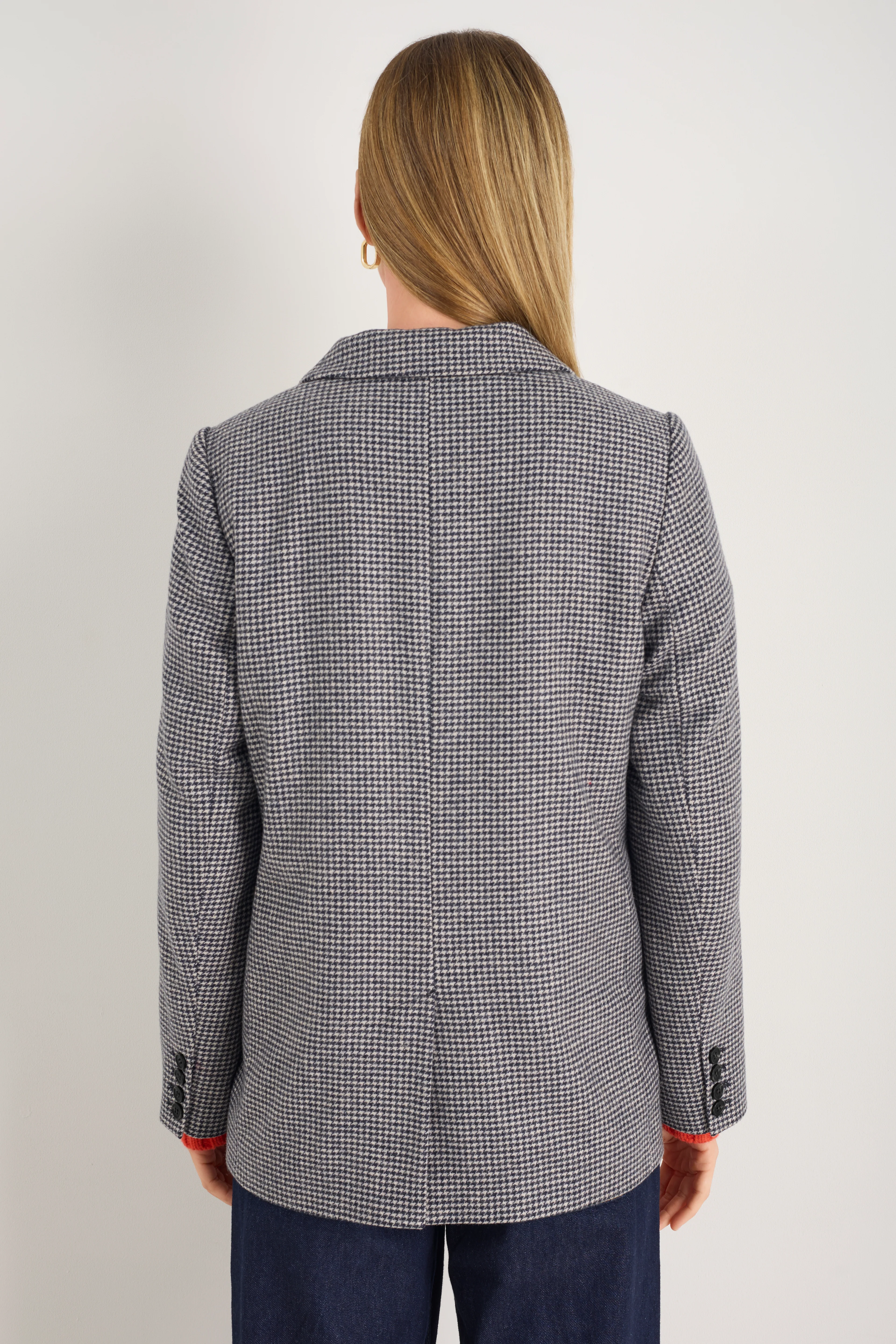 Melanie Dogtooth Blazer - Midnight/Stone Check - Image 4