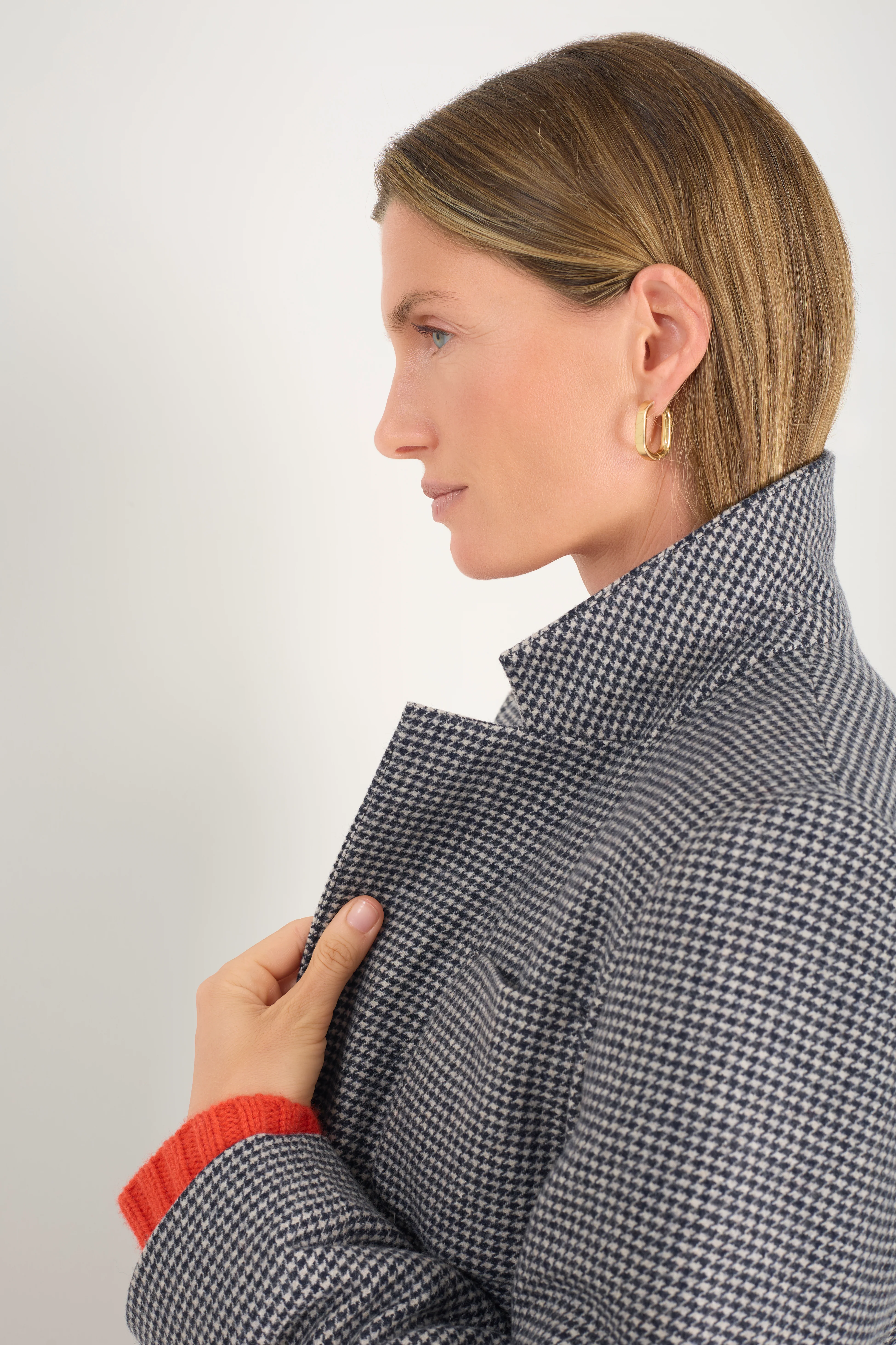 Melanie Dogtooth Blazer - Midnight/Stone Check - Image 6