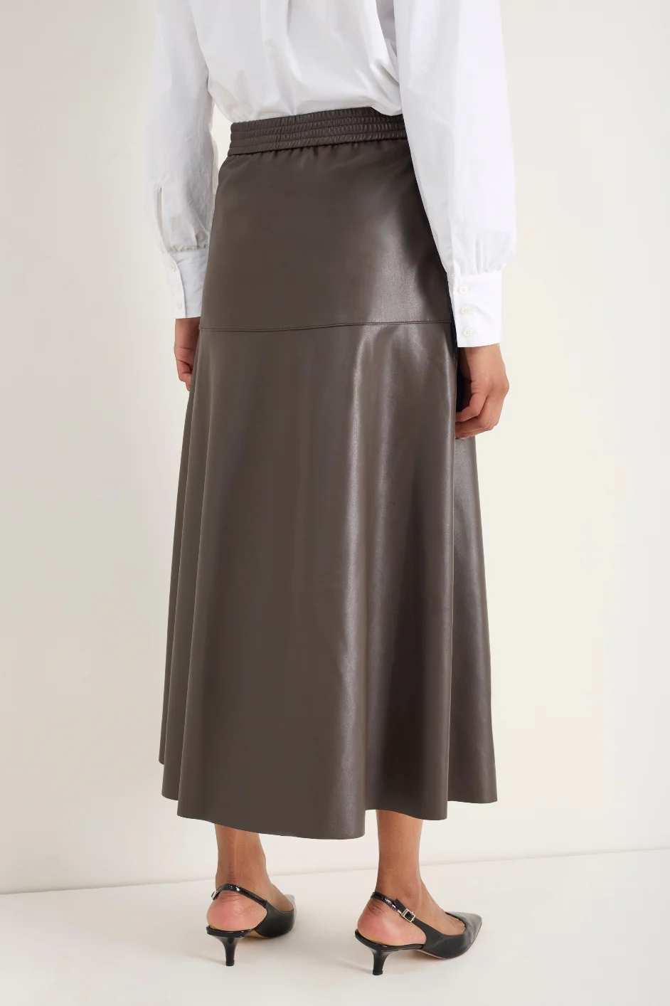 Melina Faux Leather Skirt - Espresso - Image 4