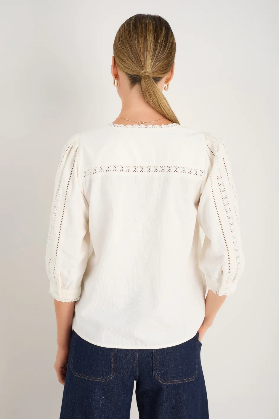 Melissa Cord Blouse - Ivory - Image 4