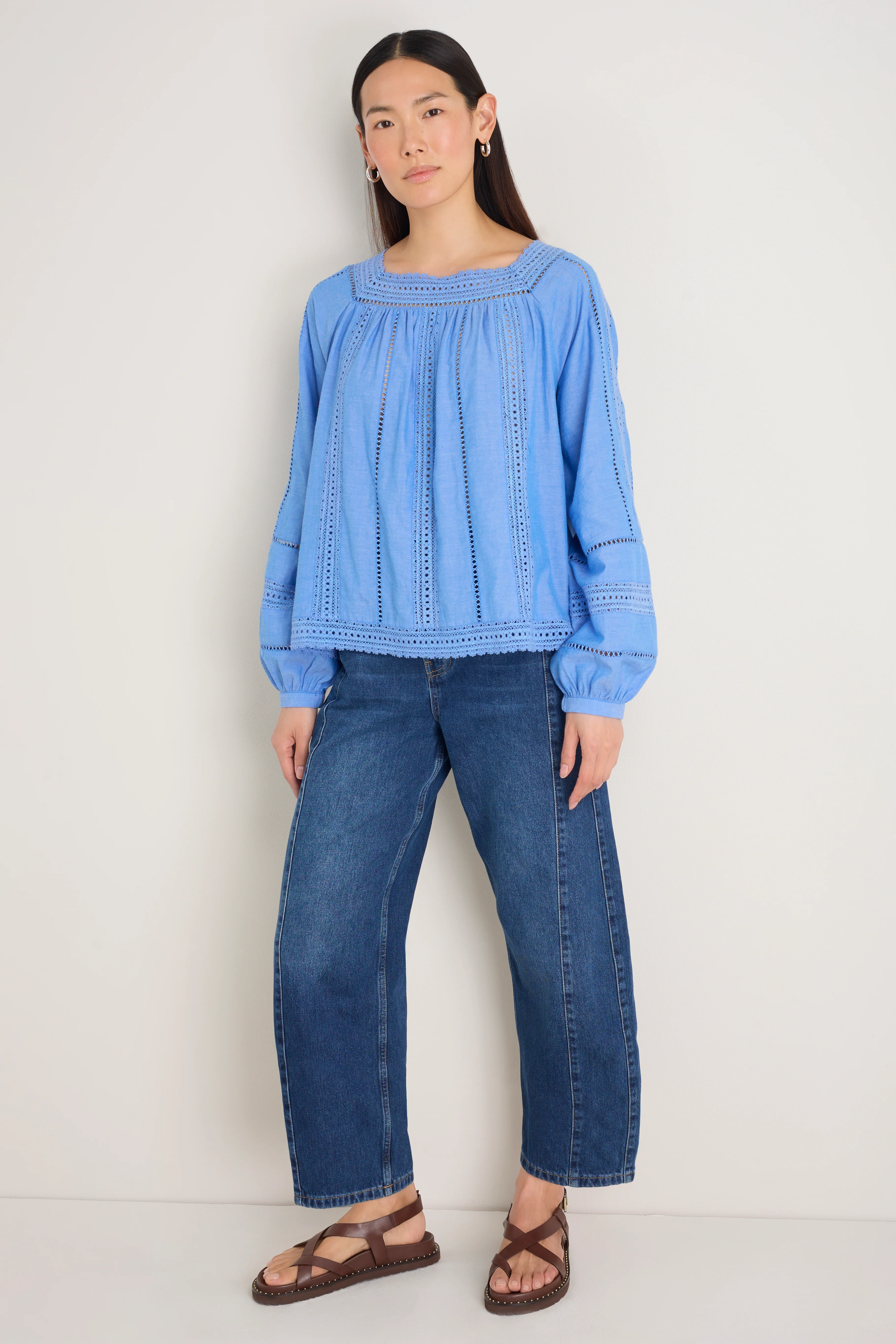 Melody Square Neck Top - Chambray Blue - Image 4