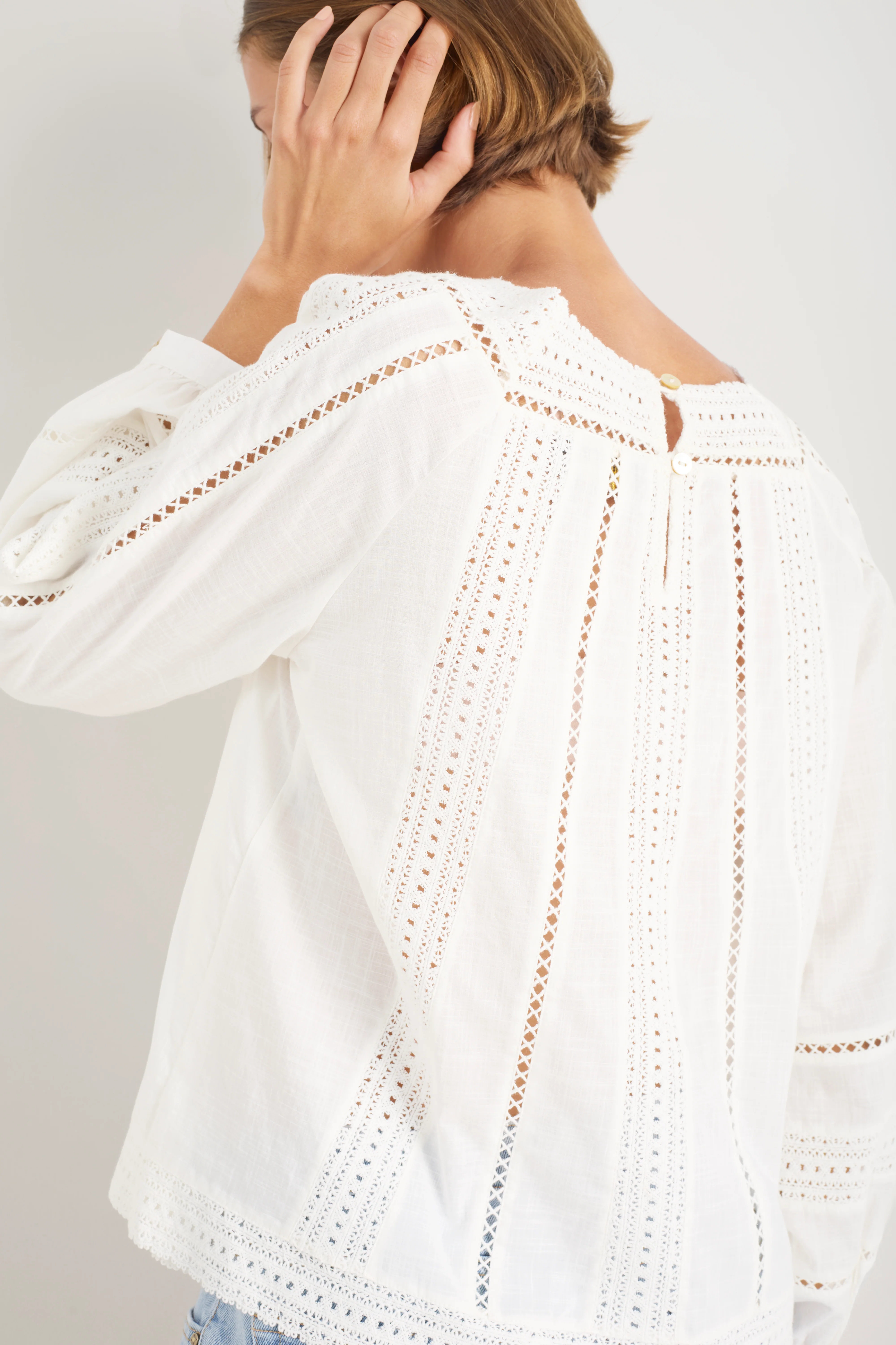 Melody Square Neck Top - Ivory - Image 3