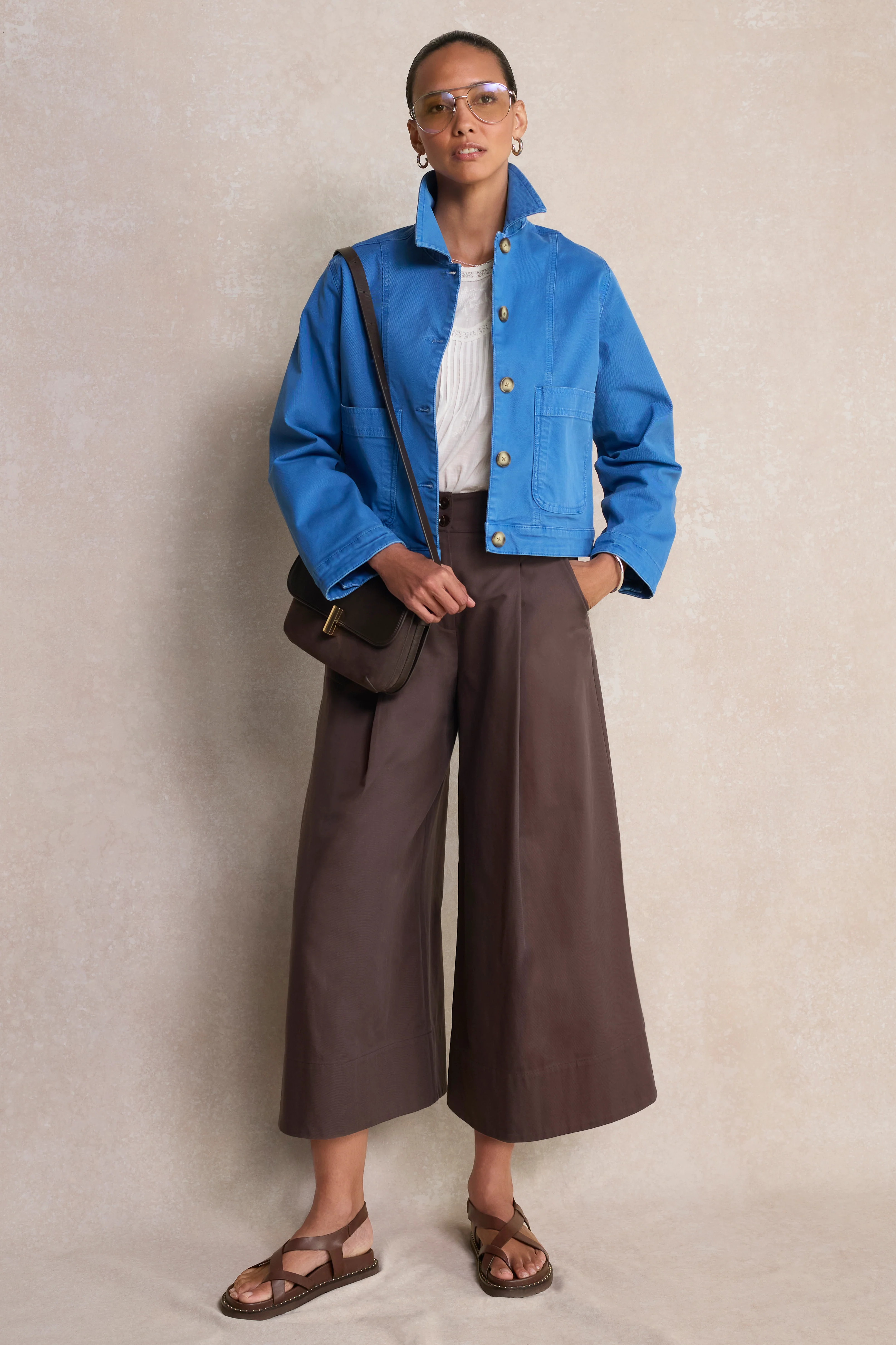 Mia Cropped Jacket - Coastal Blue - Image 5