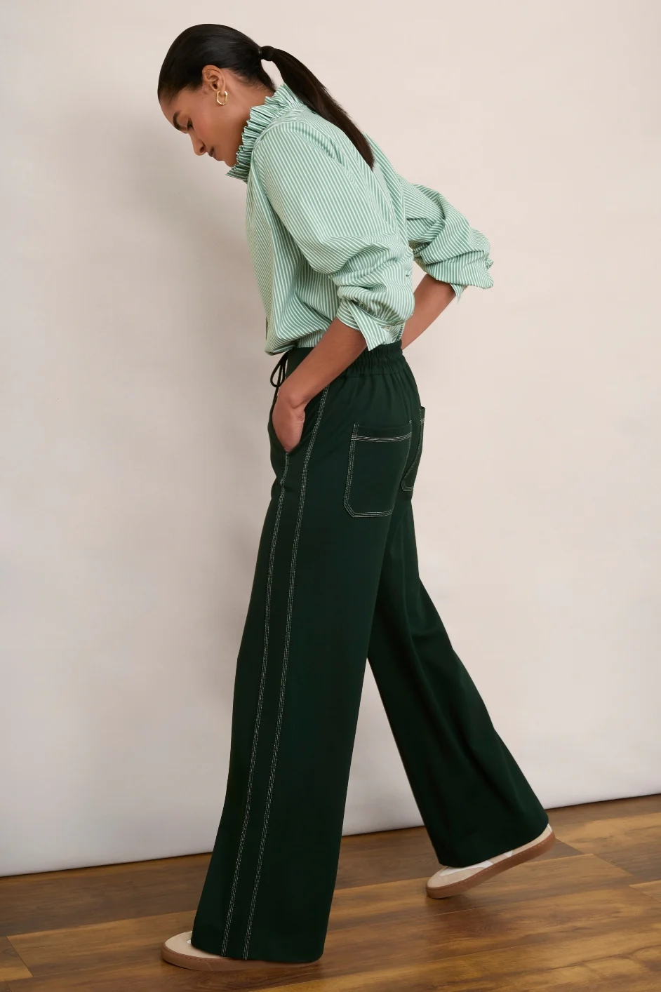 Minnie Ponte Trouser - Forest Green - Image 2