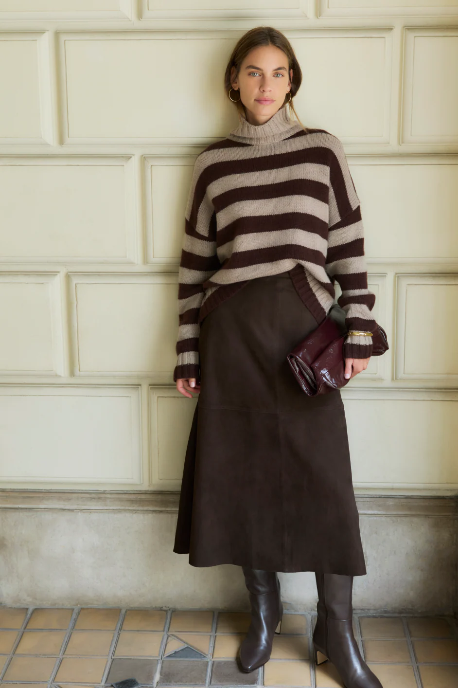 Mollie Suede Skirt - Cocoa - Image 4
