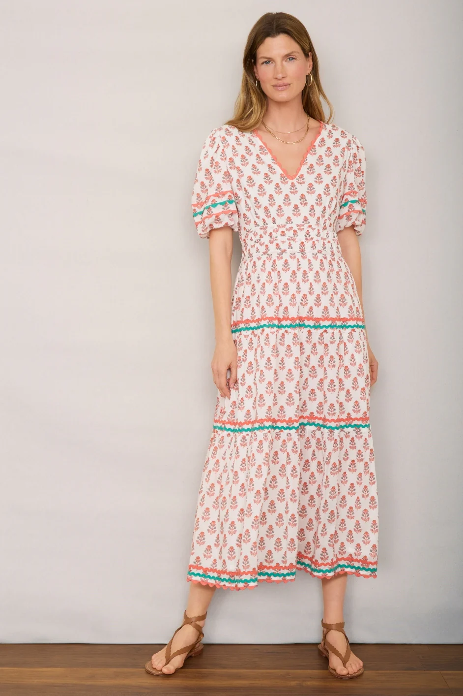 Narissa Dress - Ivory Woodblock Print - Image 2