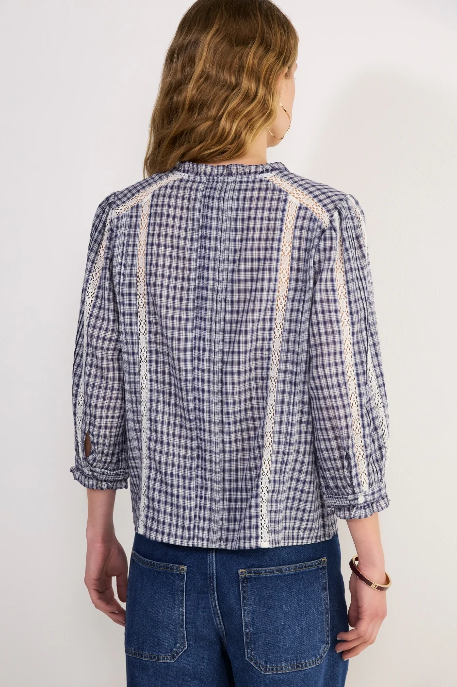Nelly Blouse - Midnight/Ivory Check - Image 5