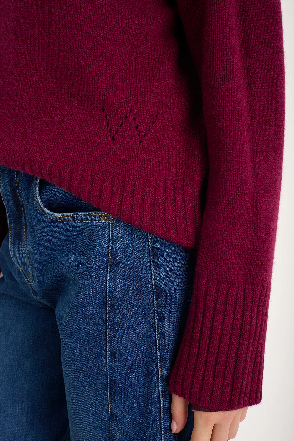 Nelly Roll Neck Jumper - Plum - Image 4