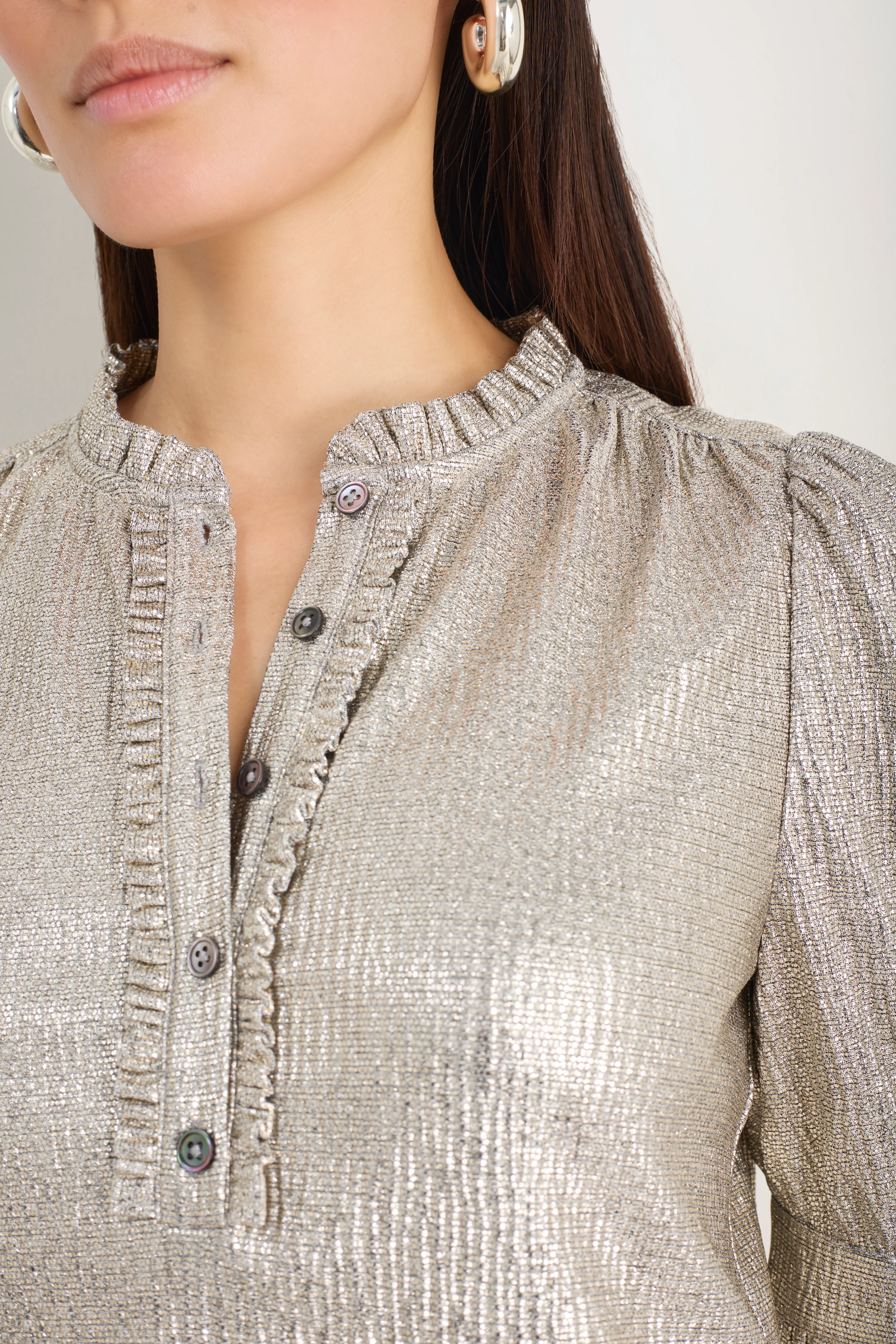Noah Metallic Top - Champagne - Image 2