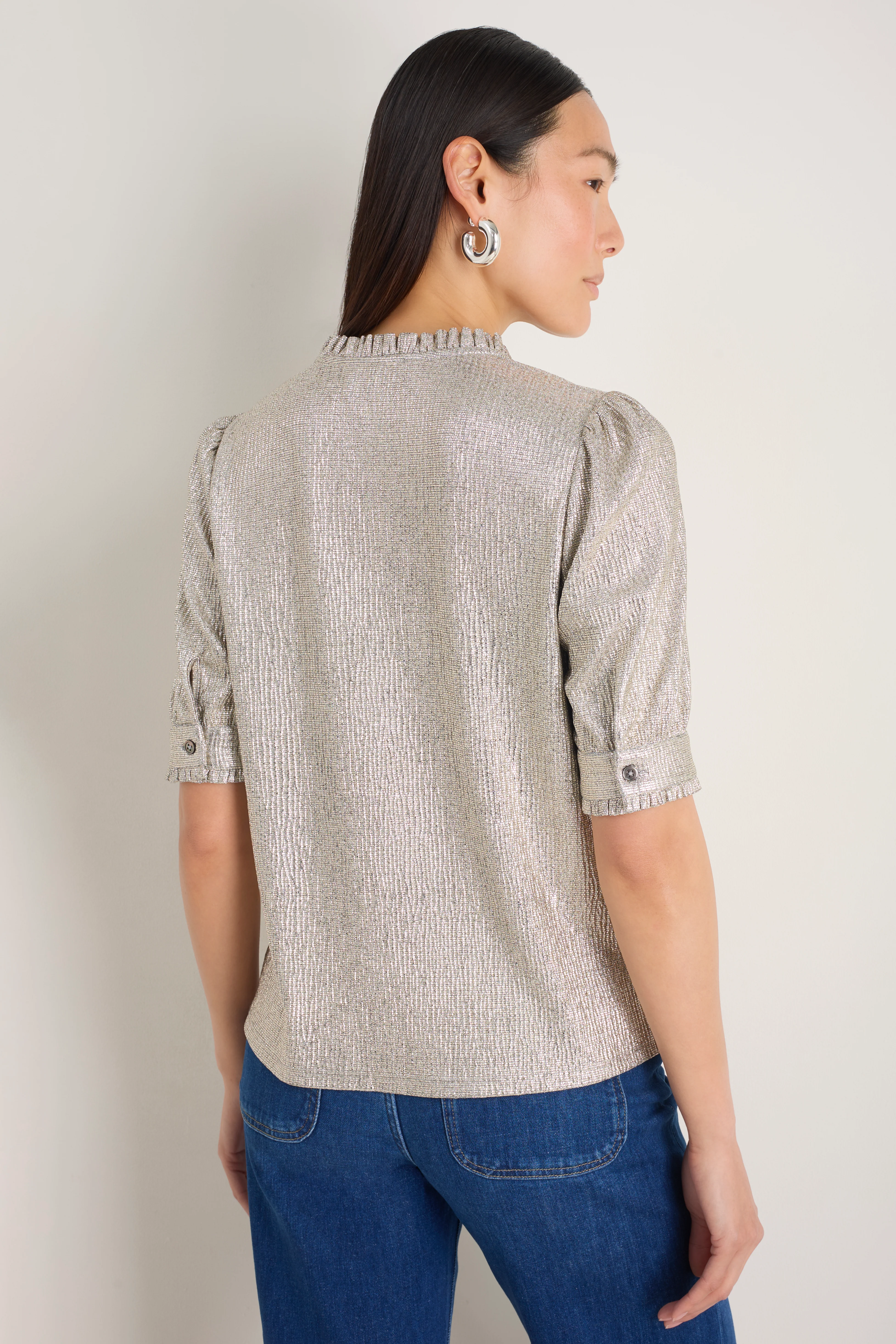 Noah Metallic Top - Champagne - Image 4