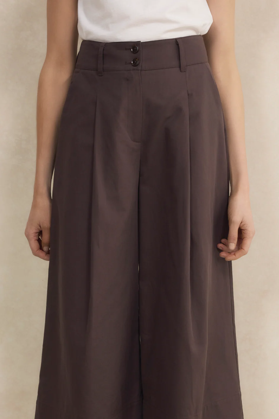 Nora Wide Leg Culotte - Cocoa - Image 3