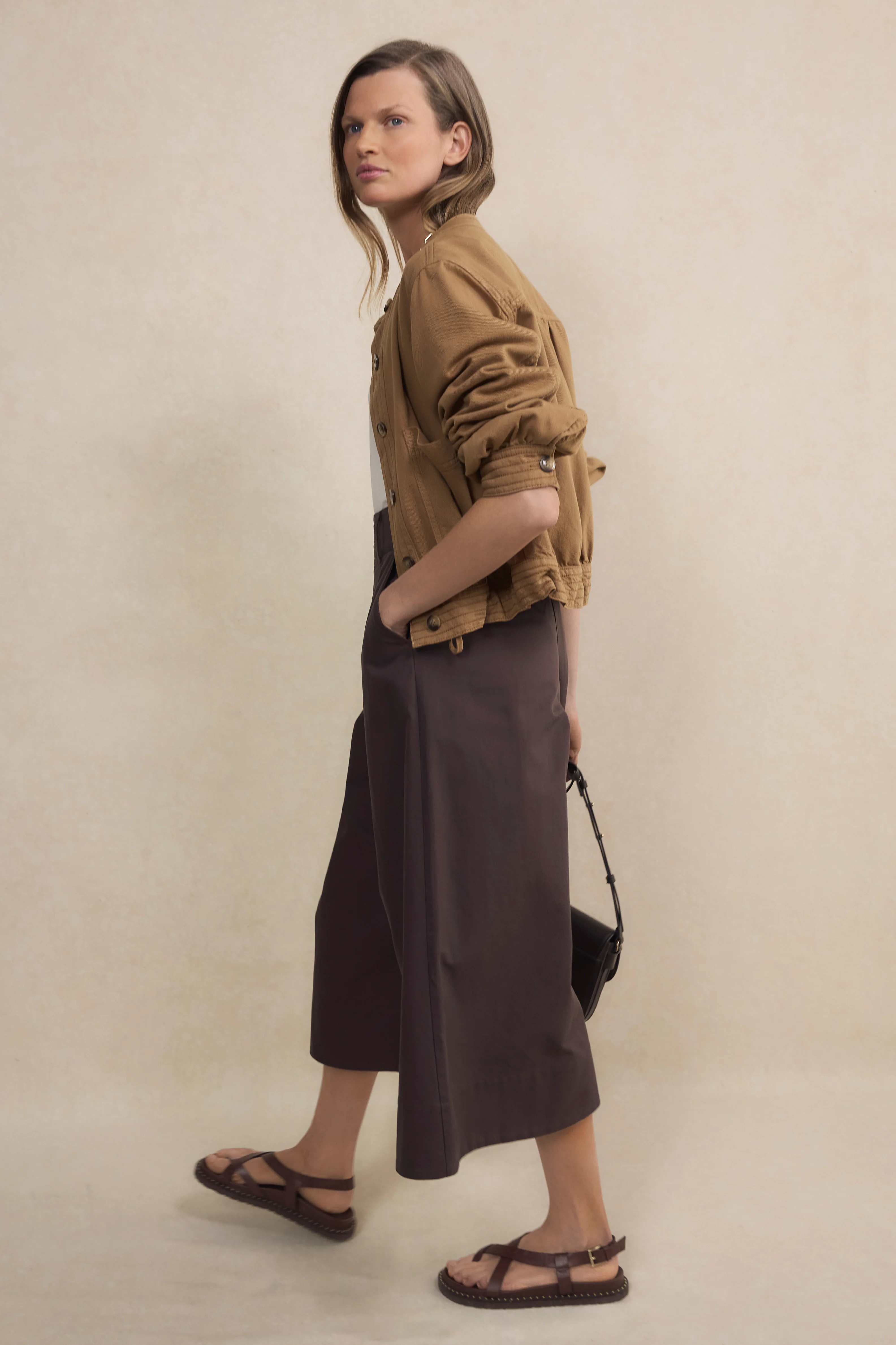Nora Wide Leg Culotte - Cocoa - Image 6