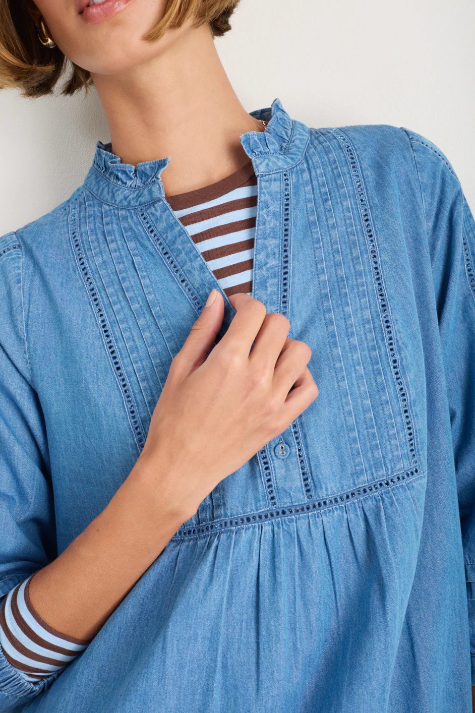 Otti Short Dress - Chambray - Image 2