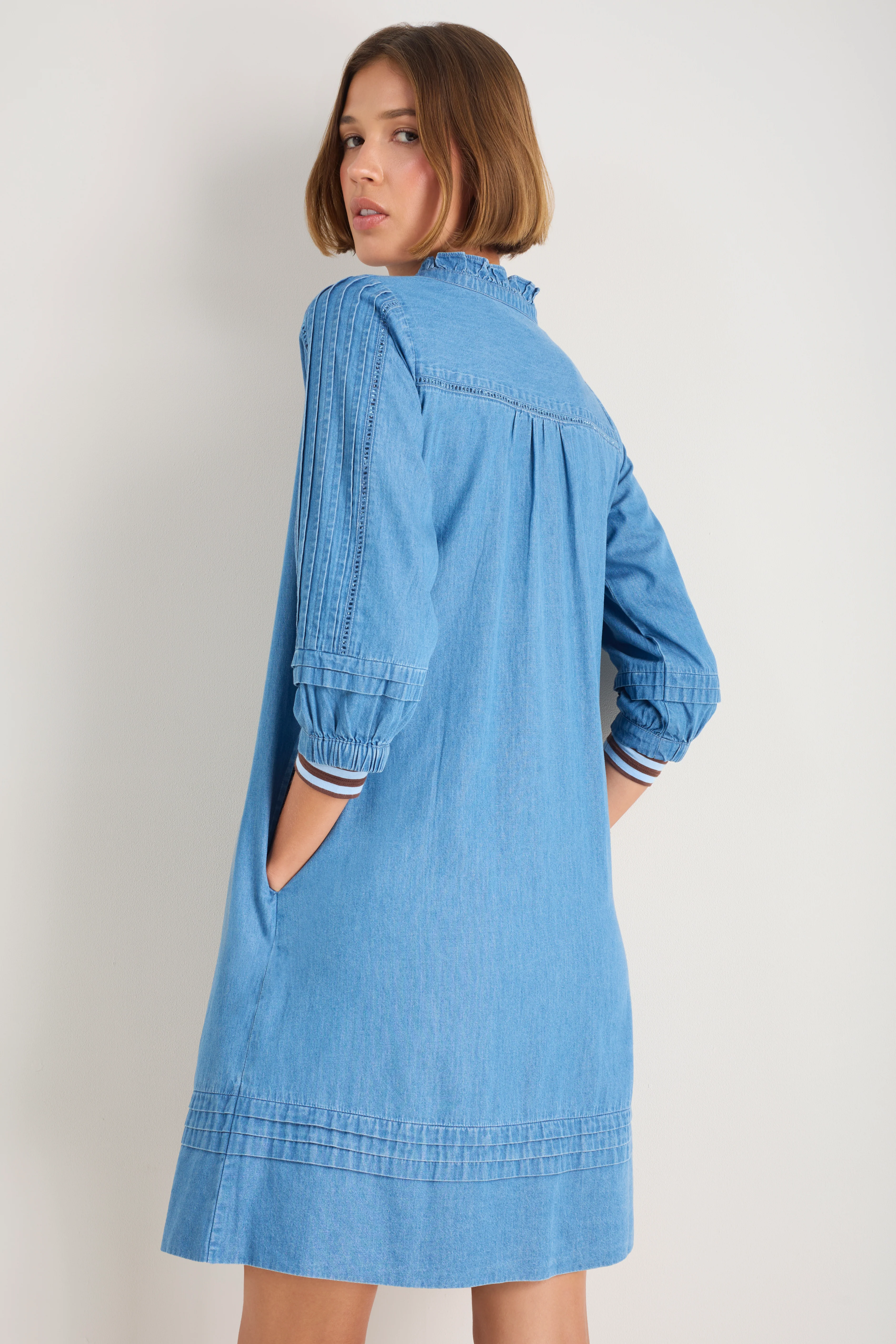 Otti Short Dress - Chambray - Image 3