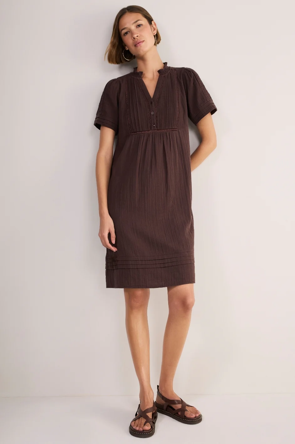 Otti Short Dress - Cocoa