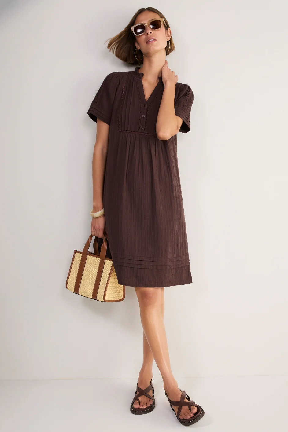 Otti Short Dress - Cocoa - Image 4