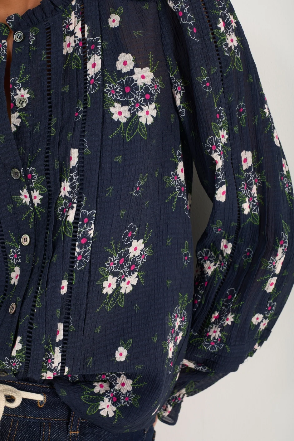 Otti Silk Blend Blouse - Midnight Spaced Floral - Image 2