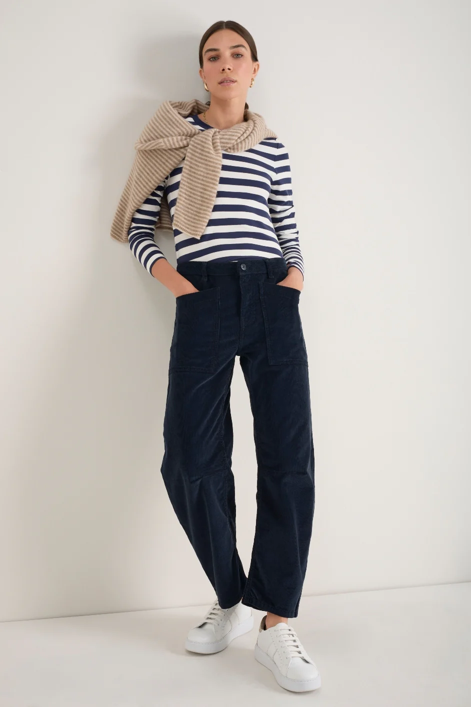 Paloma Horseshoe Pin Cord Trouser - Midnight
