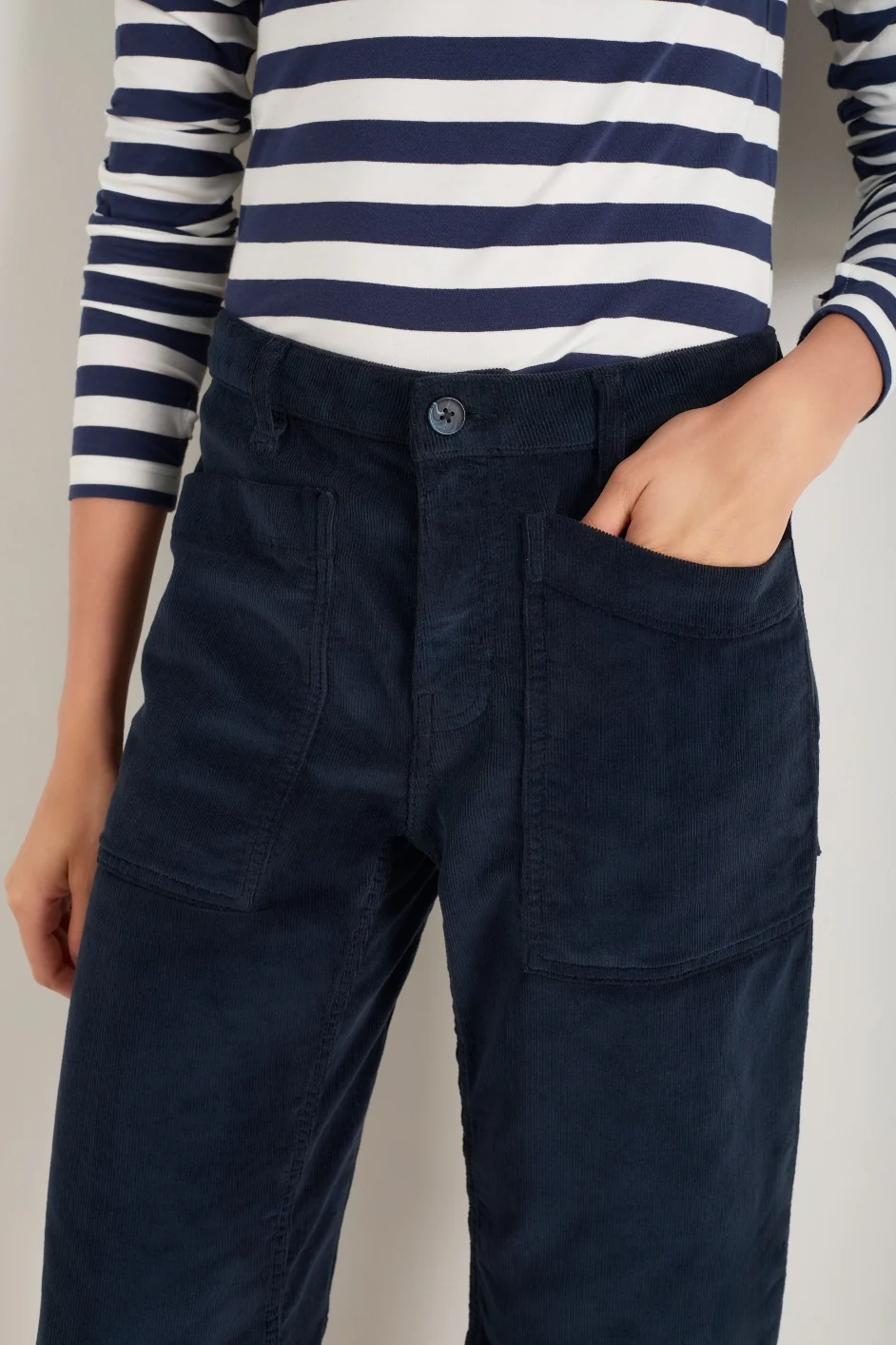 Paloma Horseshoe Pin Cord Trouser - Midnight - Image 2