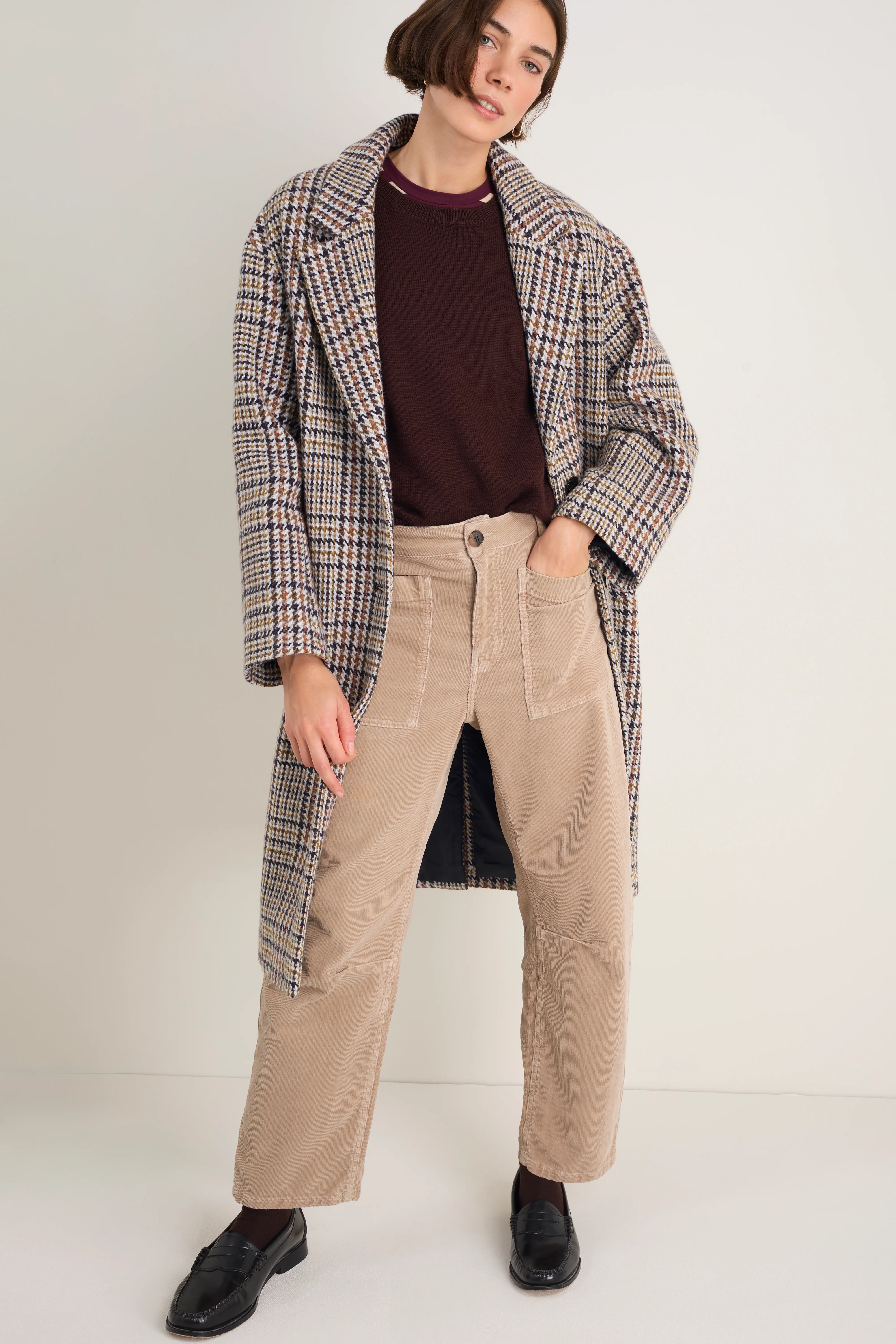 Paloma Horseshoe Pin Cord Trouser - Mink - Image 4