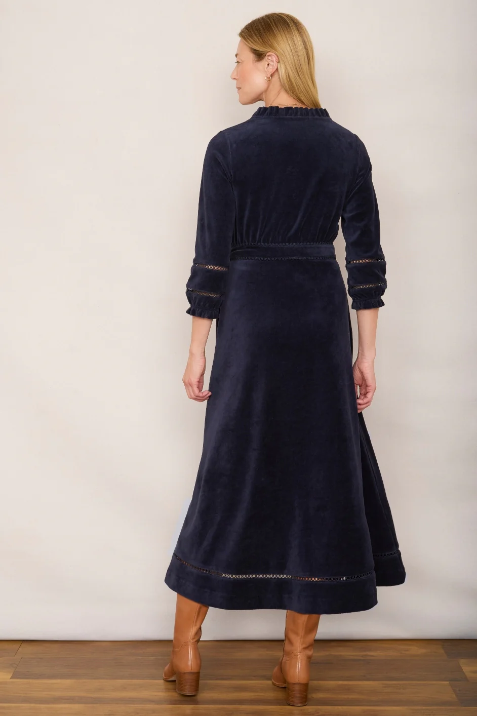 Paloma Velour Dress - Midnight - Image 4