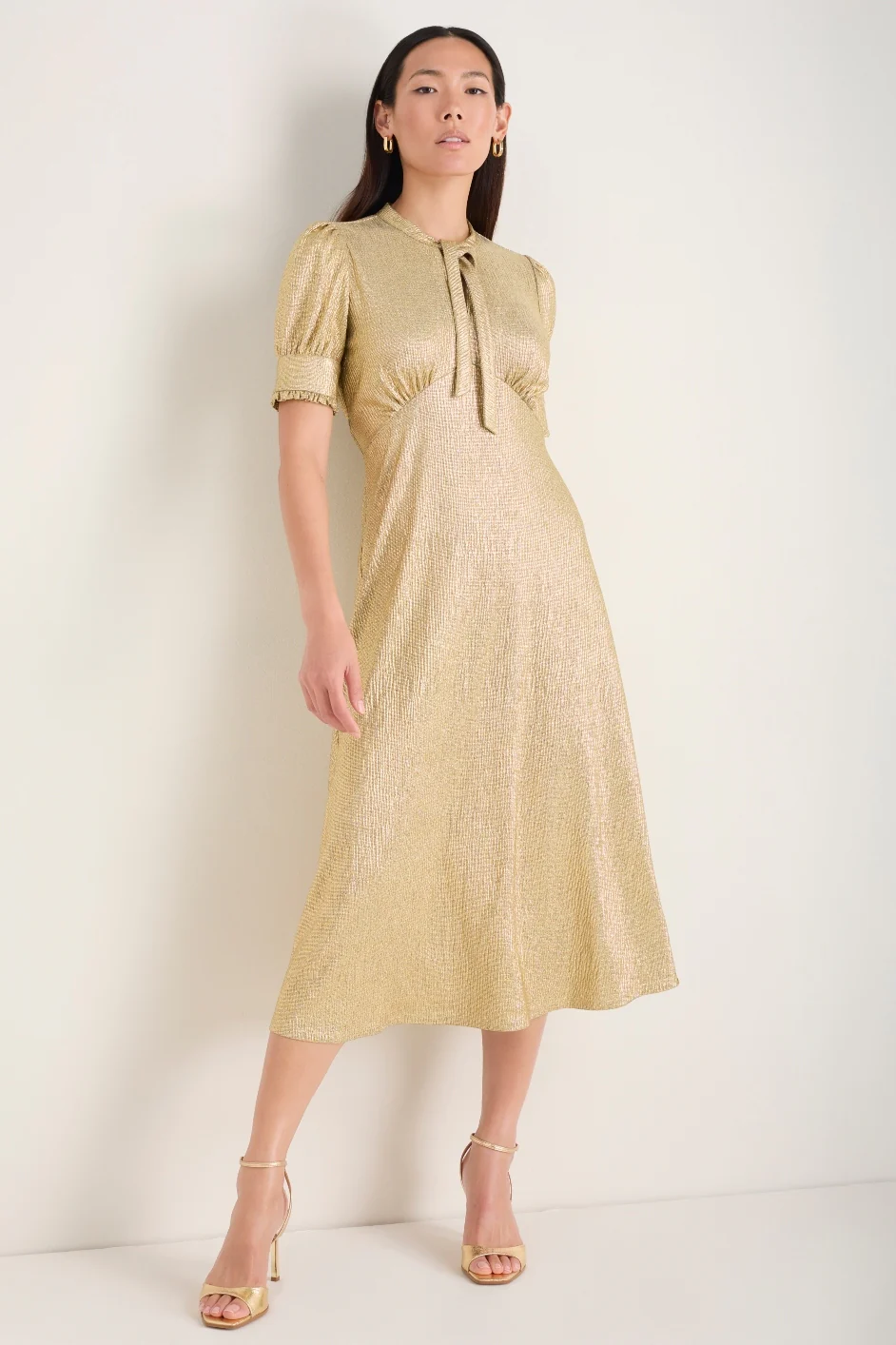Paulina Dress - Gold Metallic