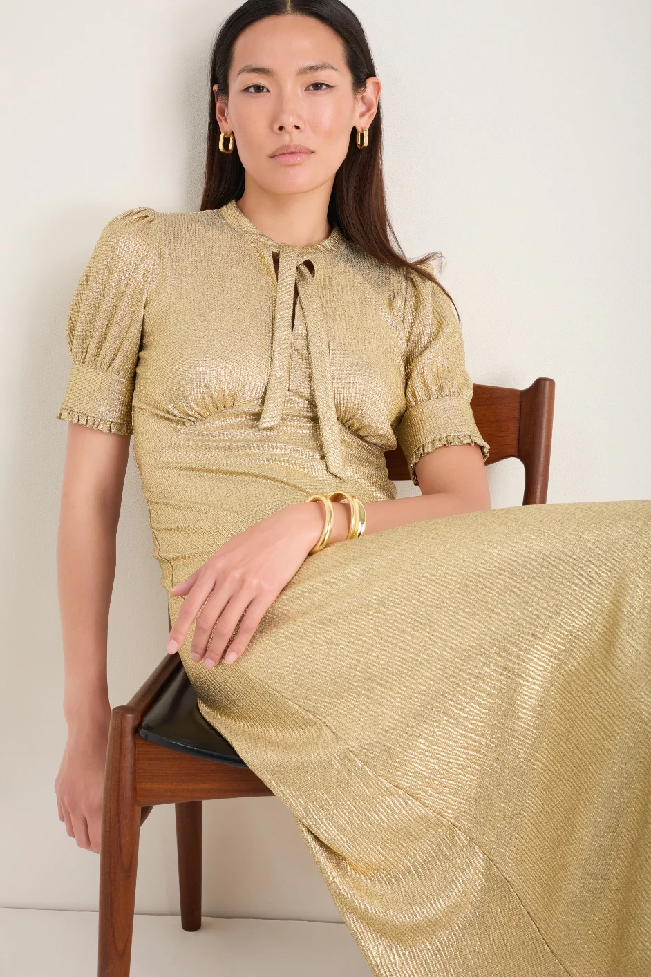 Paulina Dress - Gold Metallic - Image 3