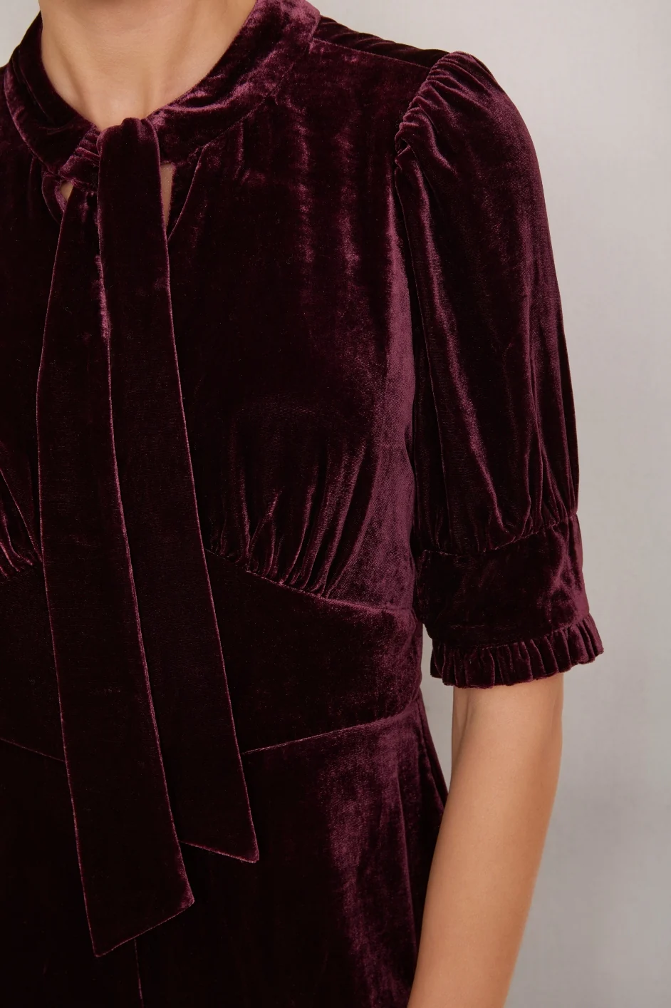 Paulina Silk Velvet Jumpsuit - Deep Plum - Image 4