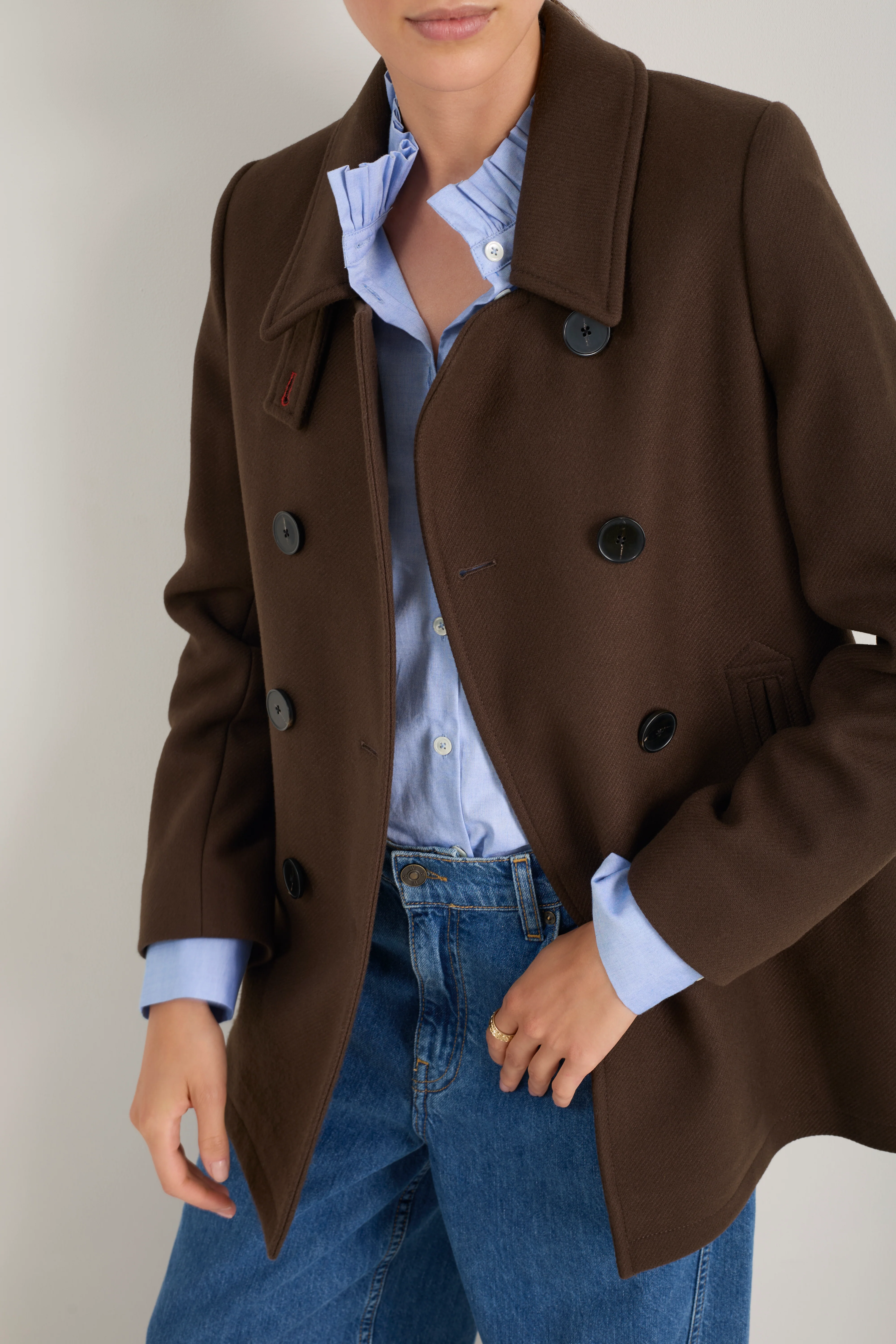 Philippa Pea Coat - Cocoa - Image 2