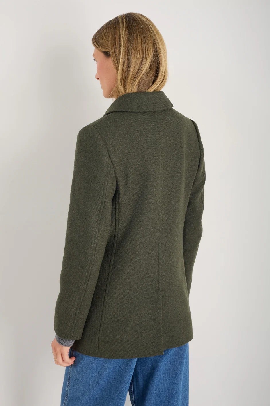 Philippa Pea Coat - Dark Olive - Image 5