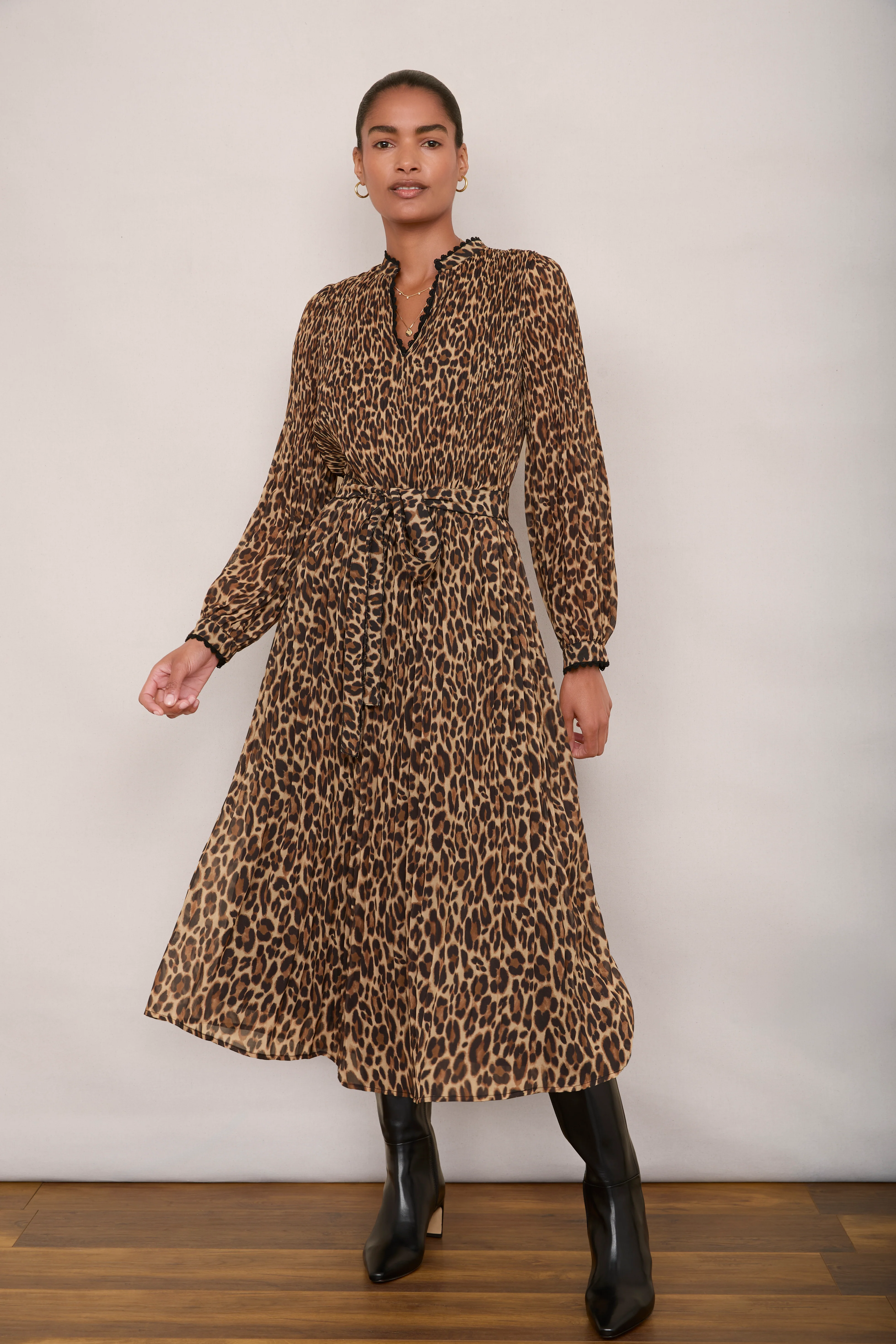 Posey Plisse Dress - Leopard - Image 2