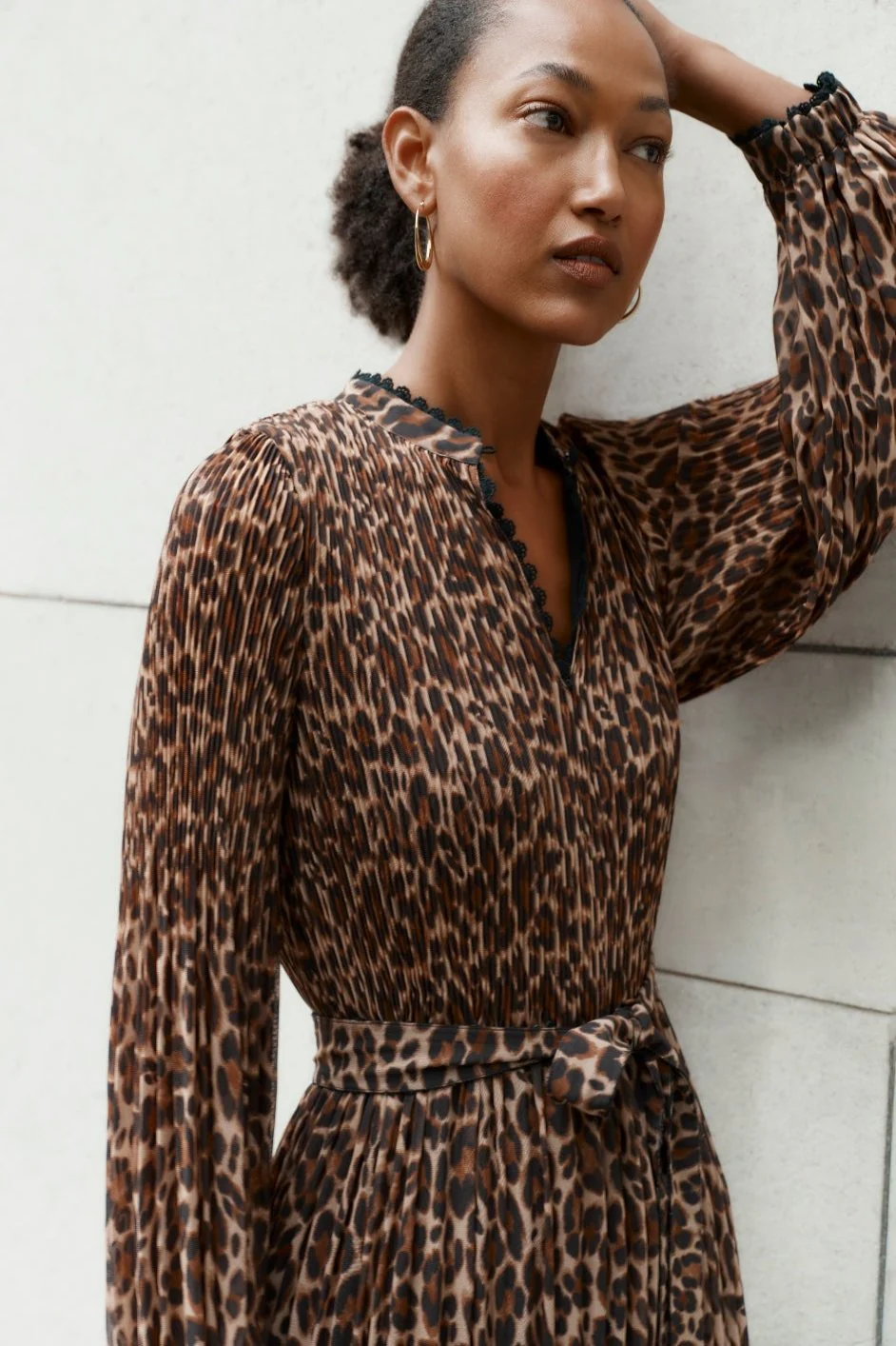 Posey Plisse Dress - Leopard - Image 4