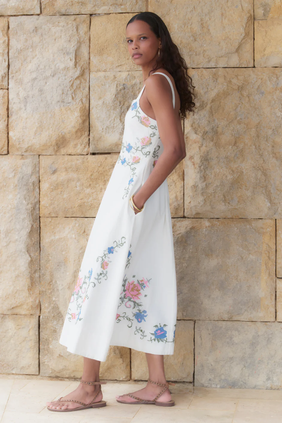 Reina Dress - Ivory Embroidered - Image 3