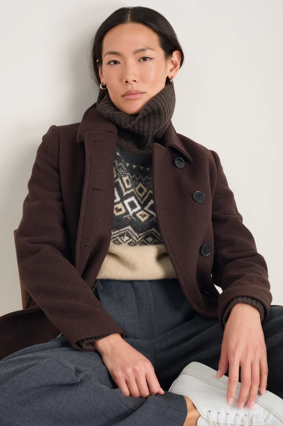 Remi Fairisle Jumper - Oat/Cocoa - Image 5