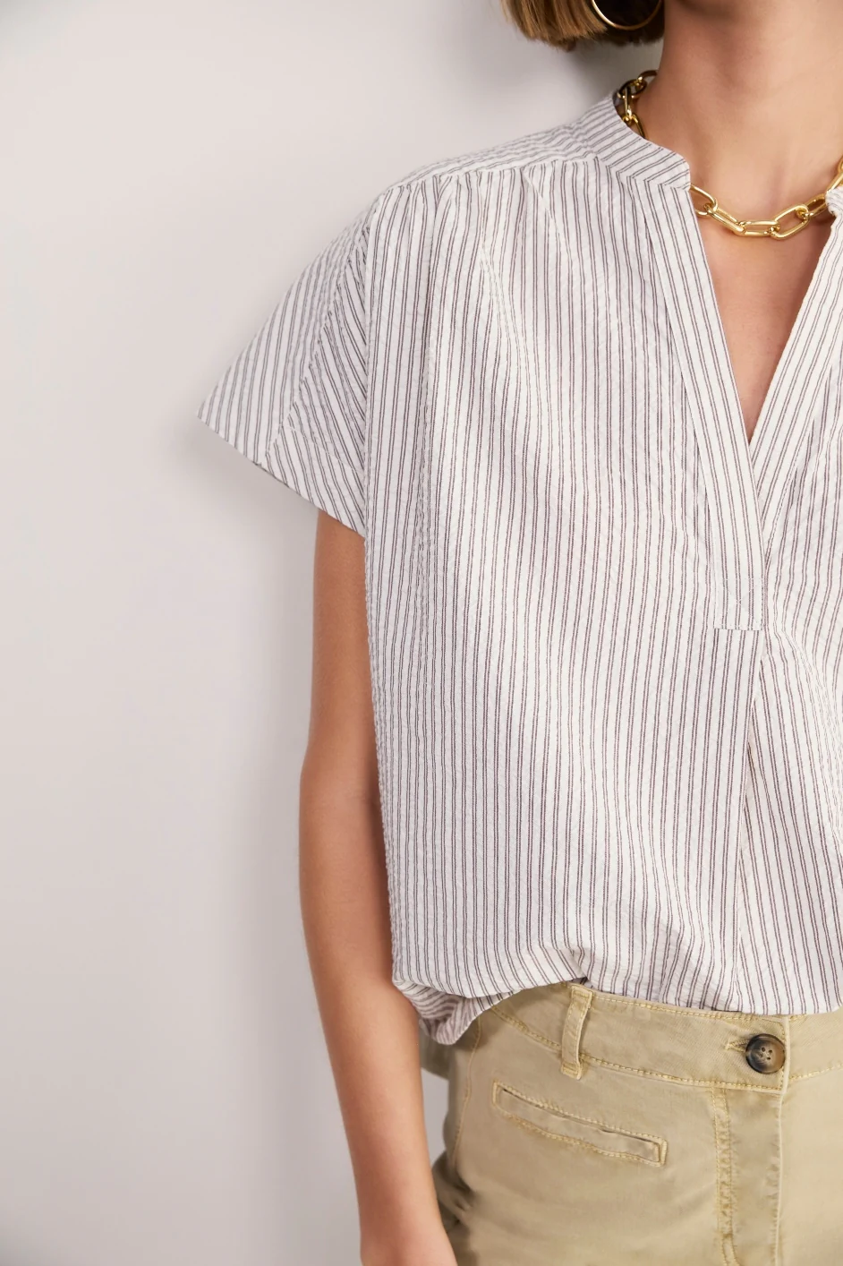 Romy Top - Cocoa/Ecru Stripe - Image 3