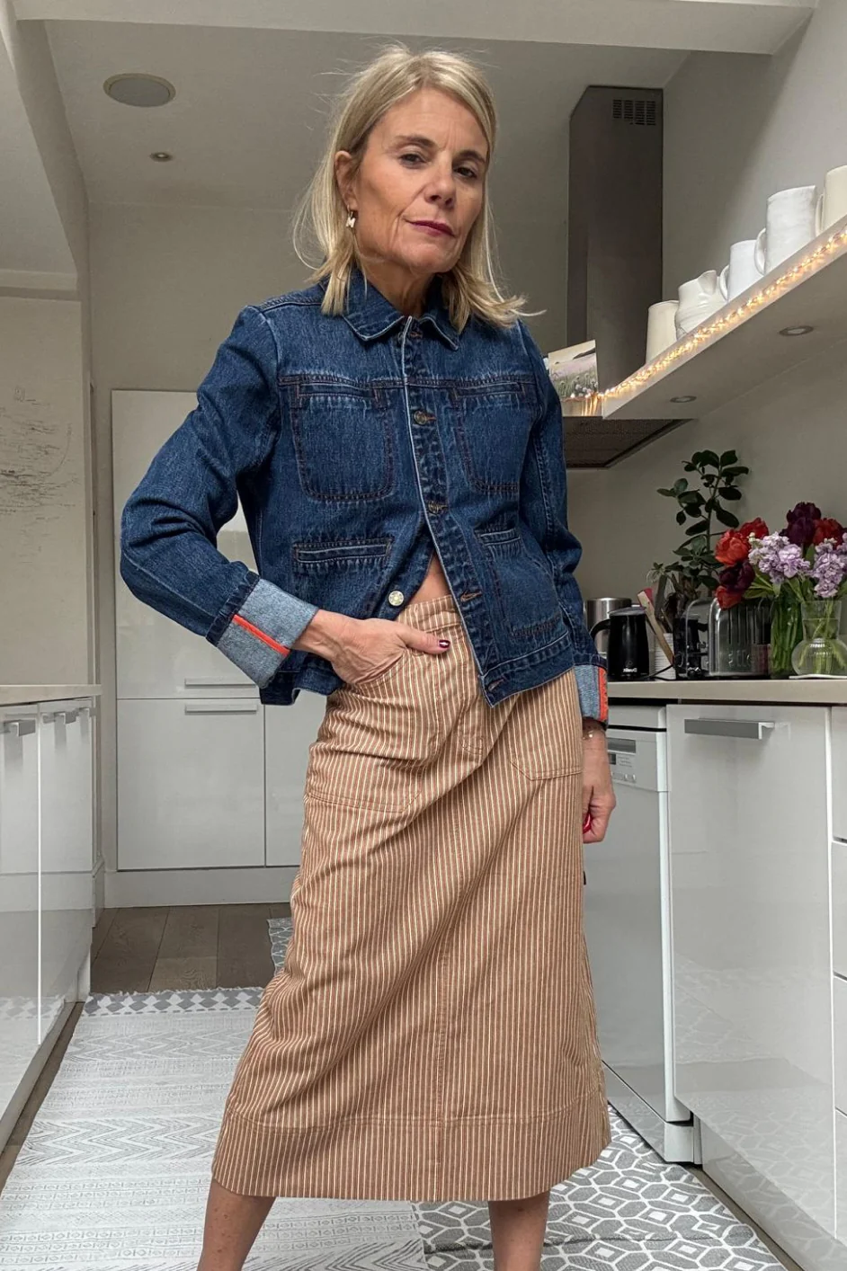Rosalie Skirt - Tan Stripe - Image 6
