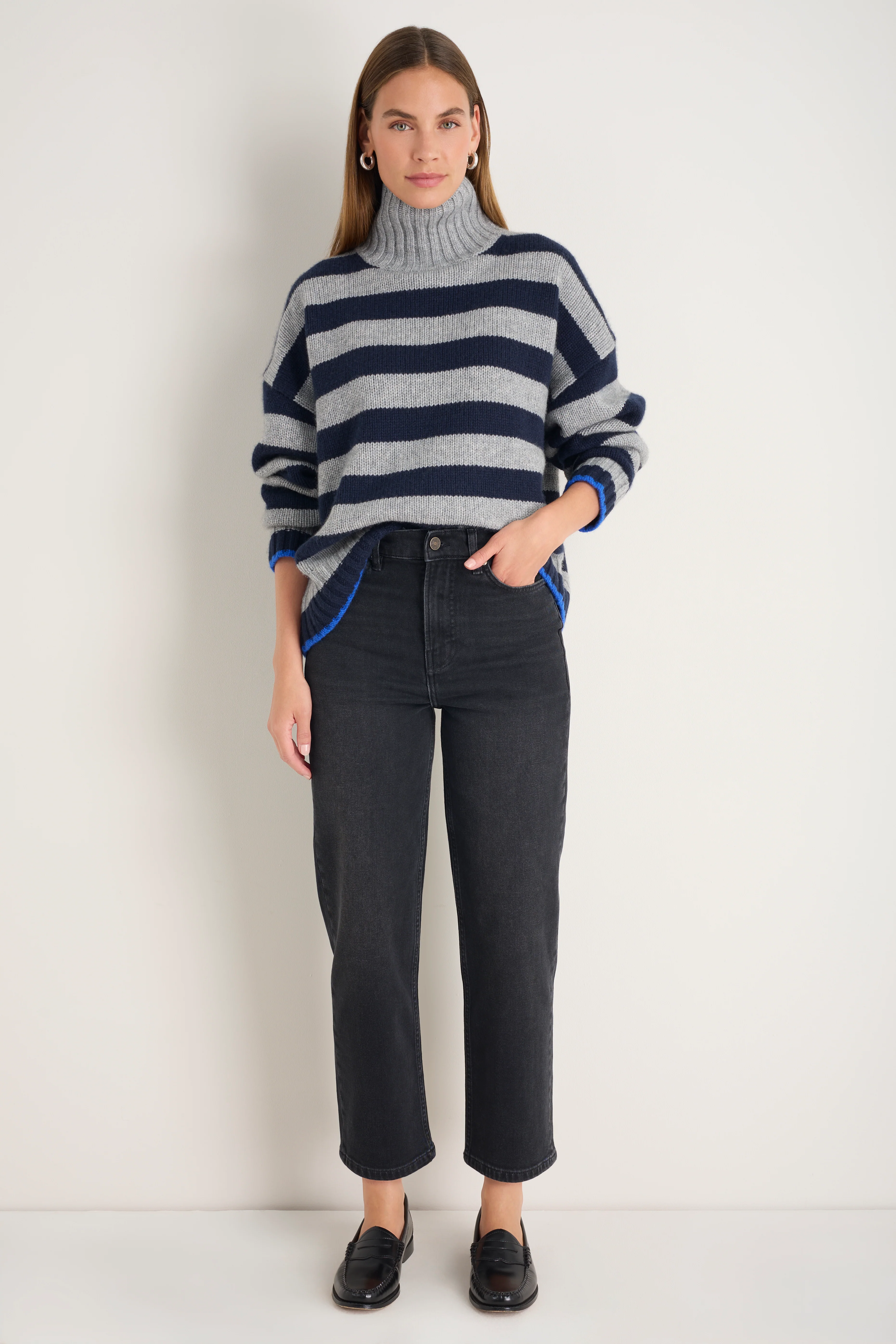 Saffie Straight Leg Jean - Washed Black