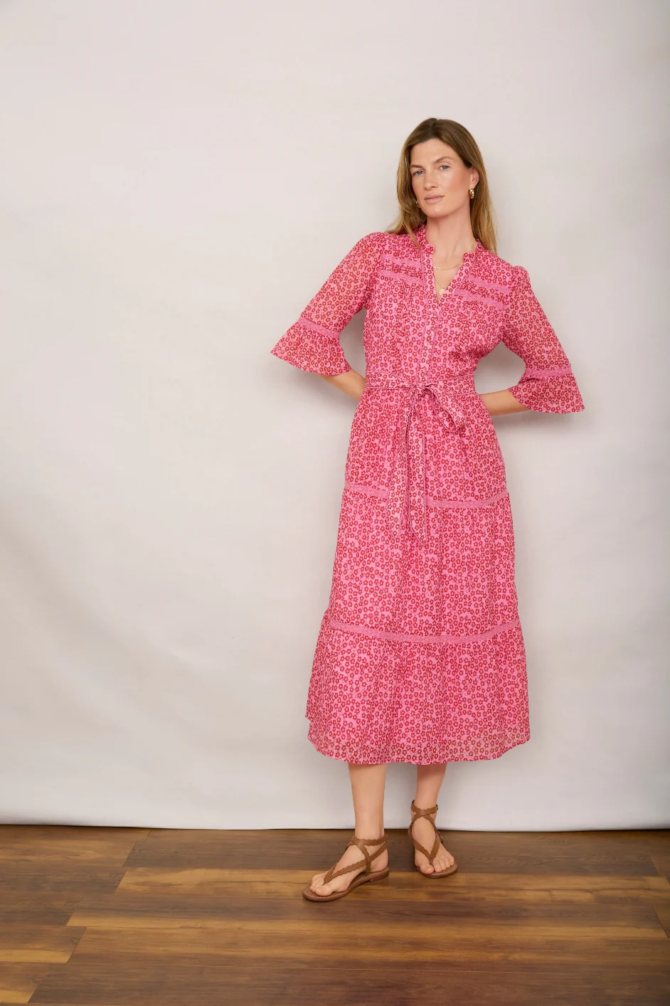 Samara Dress - Candy Pink Daisy Floral - Image 6