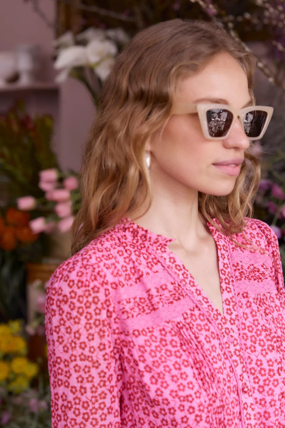 Samara Dress - Candy Pink Daisy Floral - Image 8