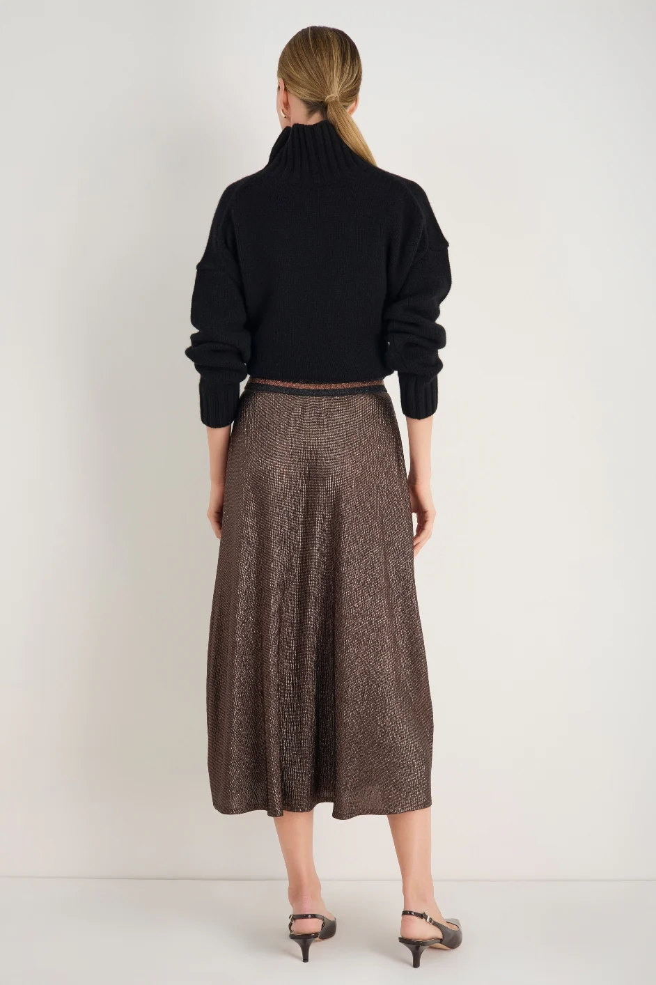 Sathony Metallic Skirt - Cocoa - Image 3