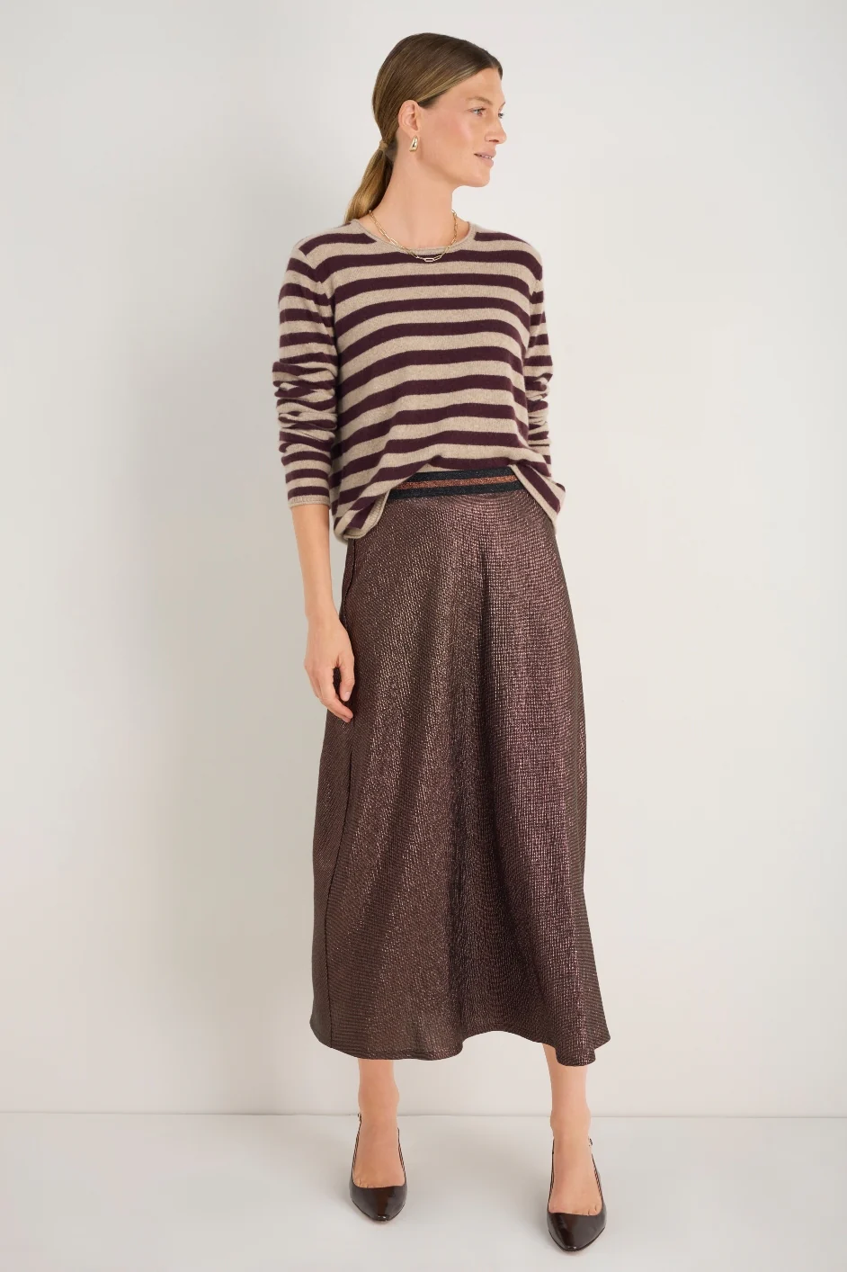 Sathony Metallic Skirt - Cocoa - Image 4