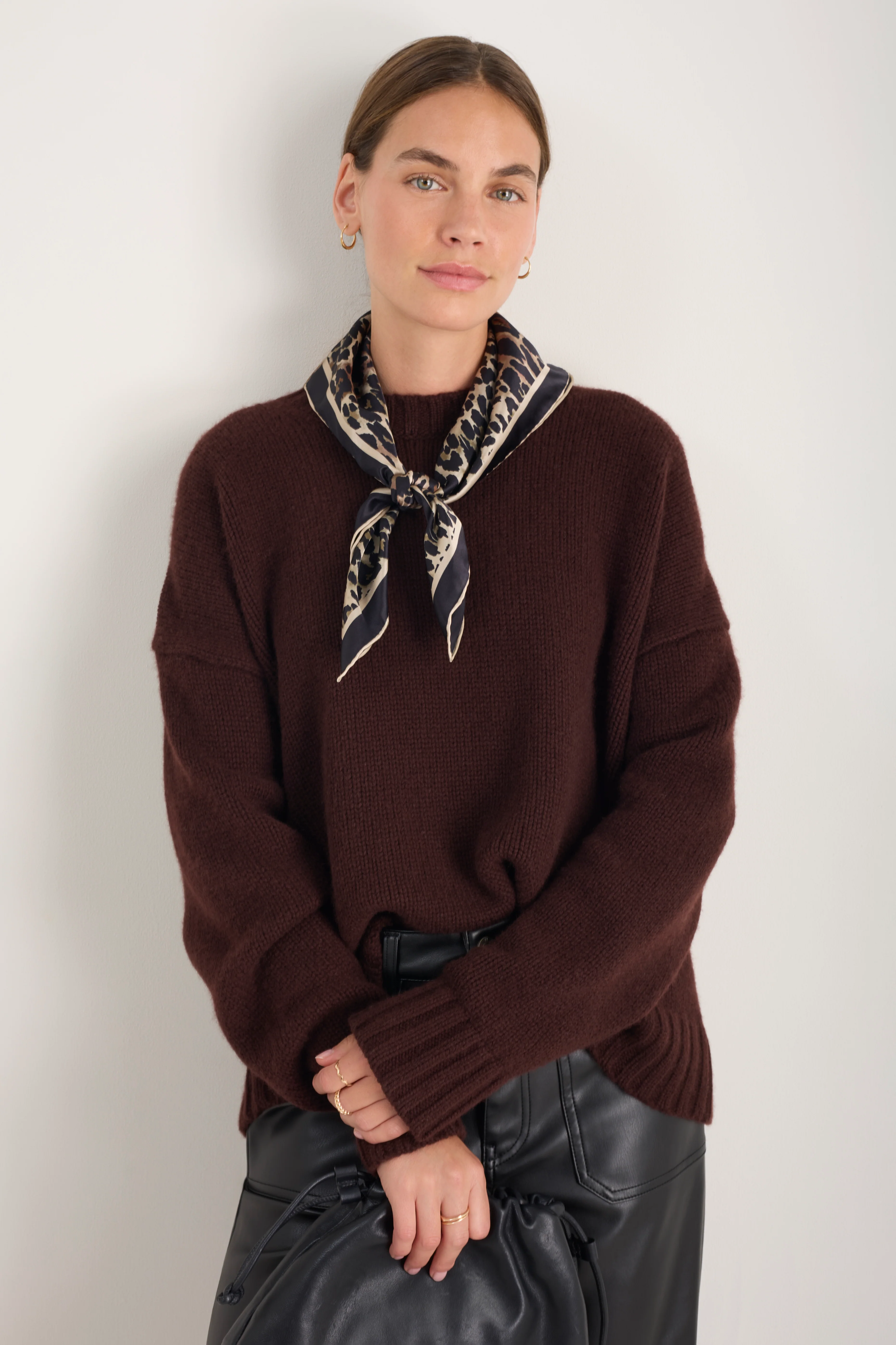Serena Silk Scarf - Brown Leopard - Image 3