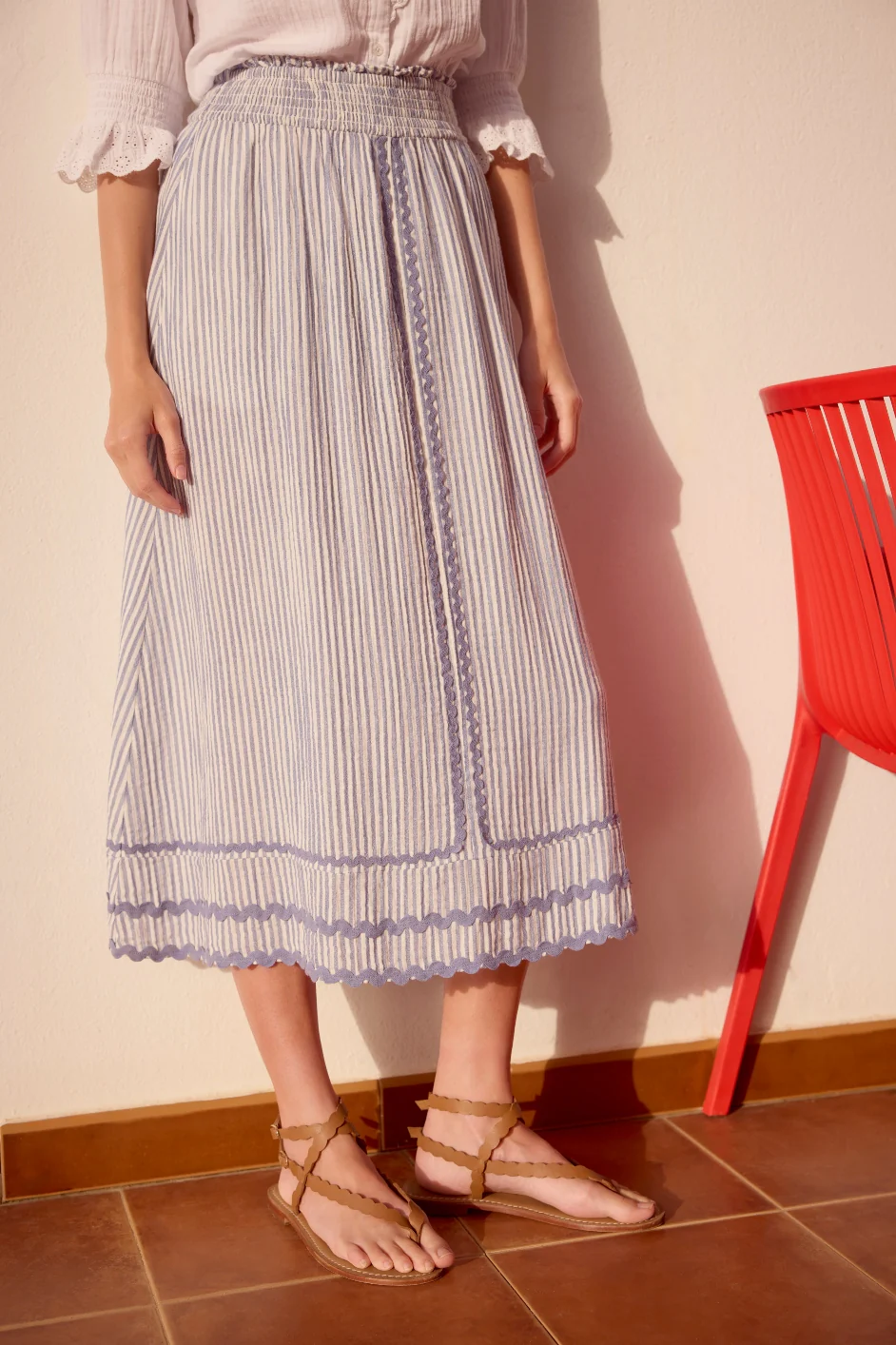 Sophia Skirt - Blue Stripe - Image 3