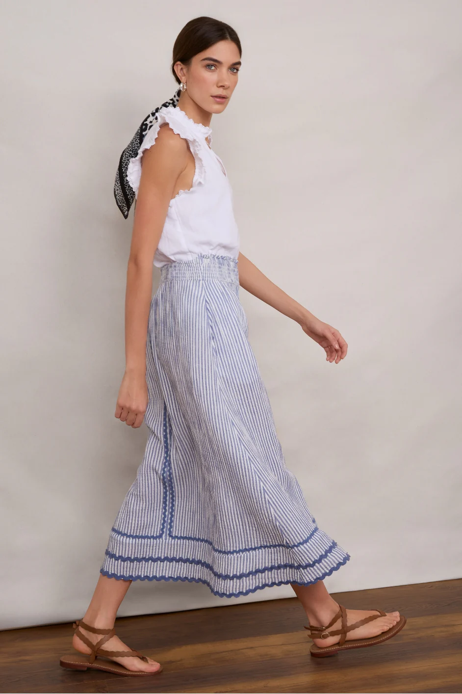 Sophia Skirt - Blue Stripe - Image 5