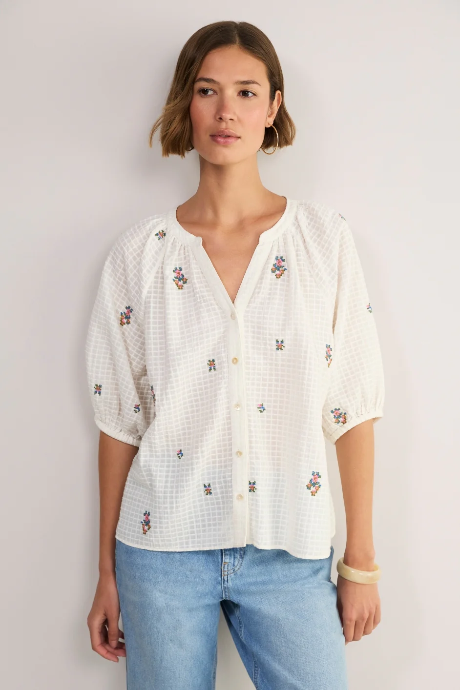 Skye Blouse - White Embroidered - Image 3