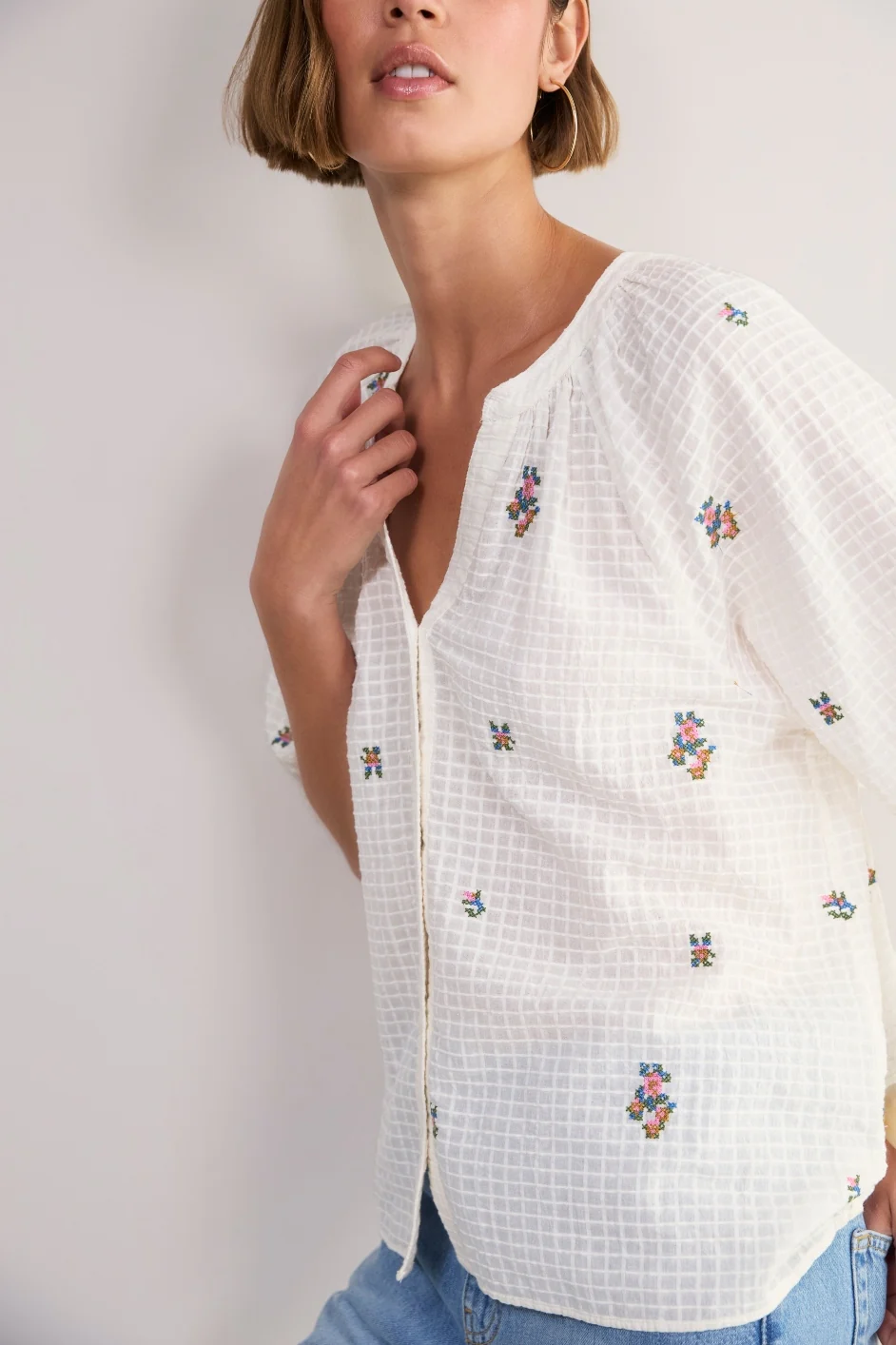 Skye Blouse - White Embroidered - Image 4