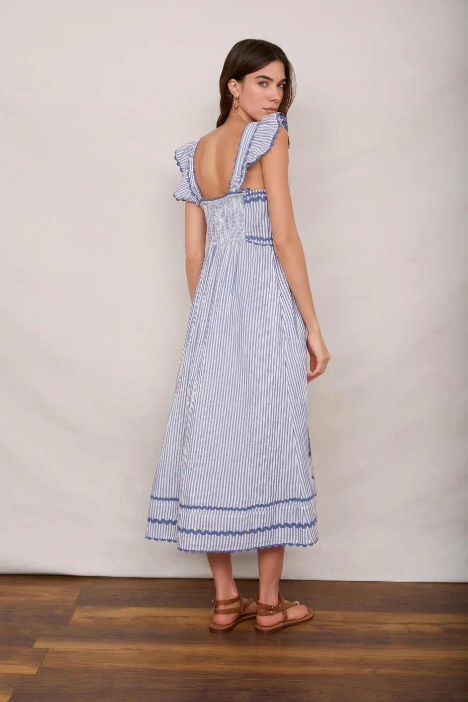Sophia Dress - Blue Stripe - Image 3