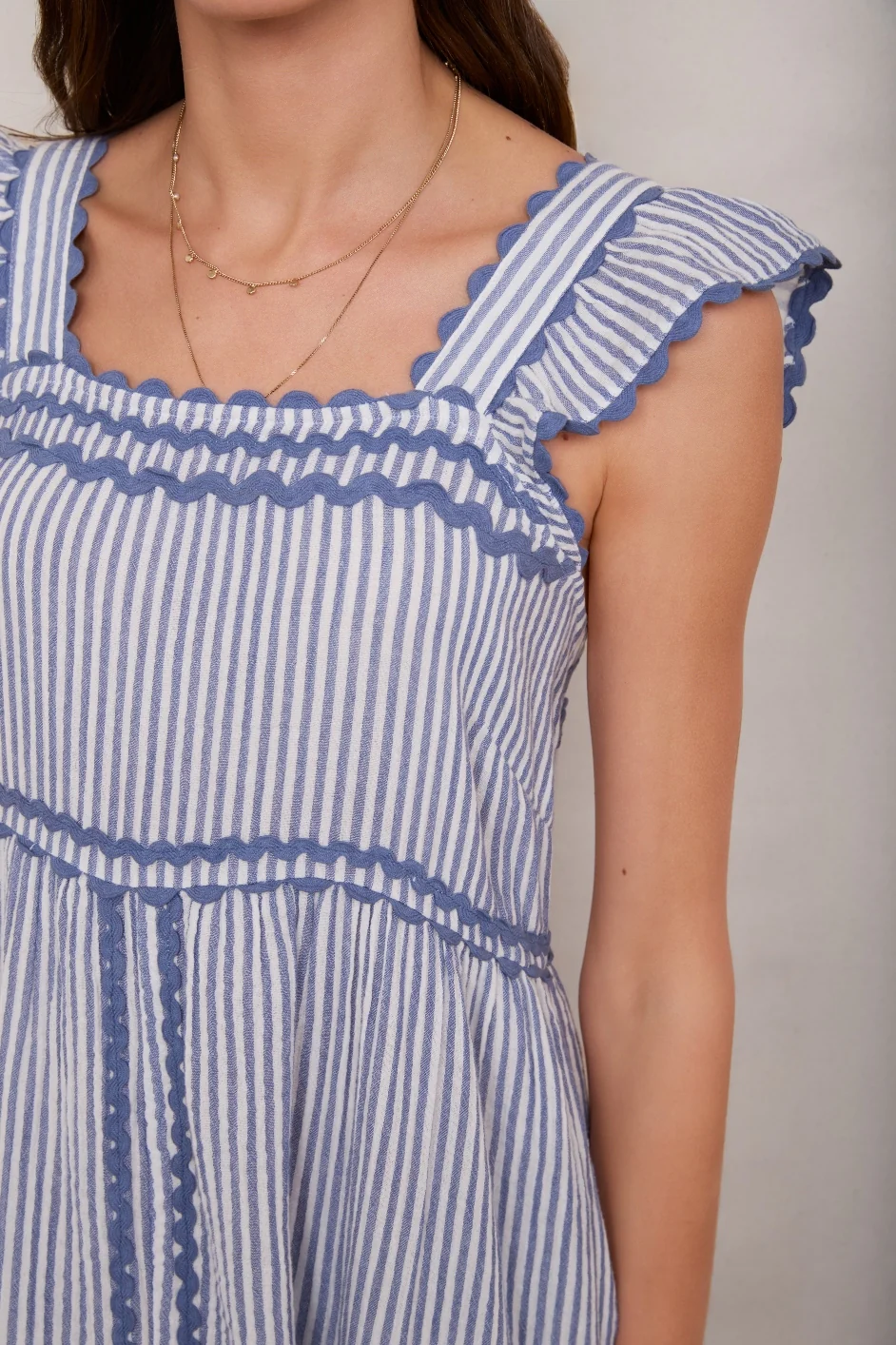 Sophia Dress - Blue Stripe - Image 4
